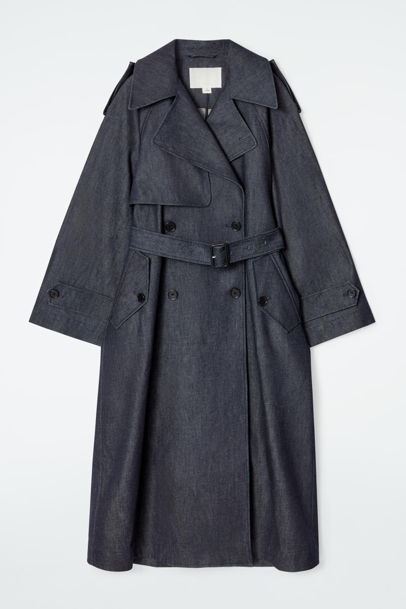 Oversized Denim Trench Coat