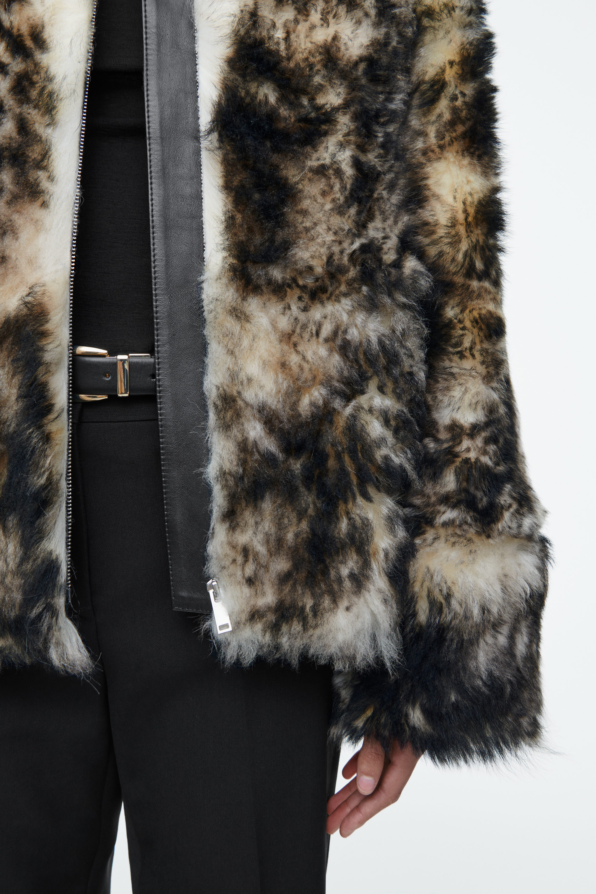 LEOPARD-EFFECT SHEARLING JACKET - NATURAL SHEARLING LEOPARD-EFFECT SHEARLING JACKET - NATURAL SHEARLING