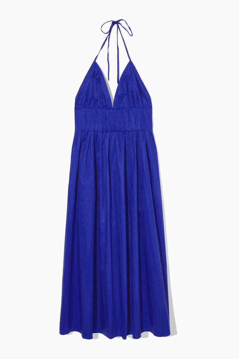 Gathered Halterneck Midi Dress