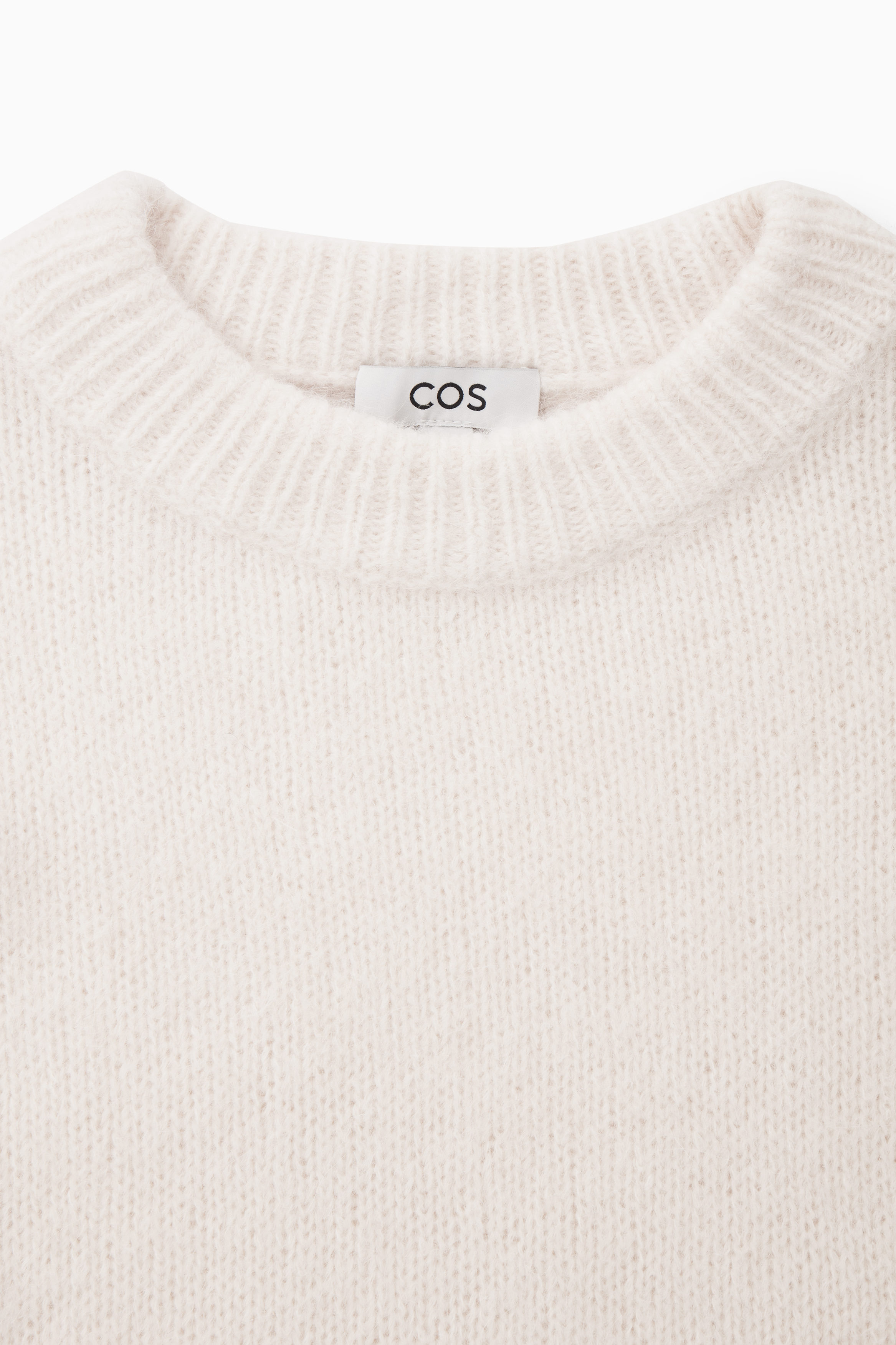 ALPACA-BLEND CREW-NECK JUMPER - WHITE | COS