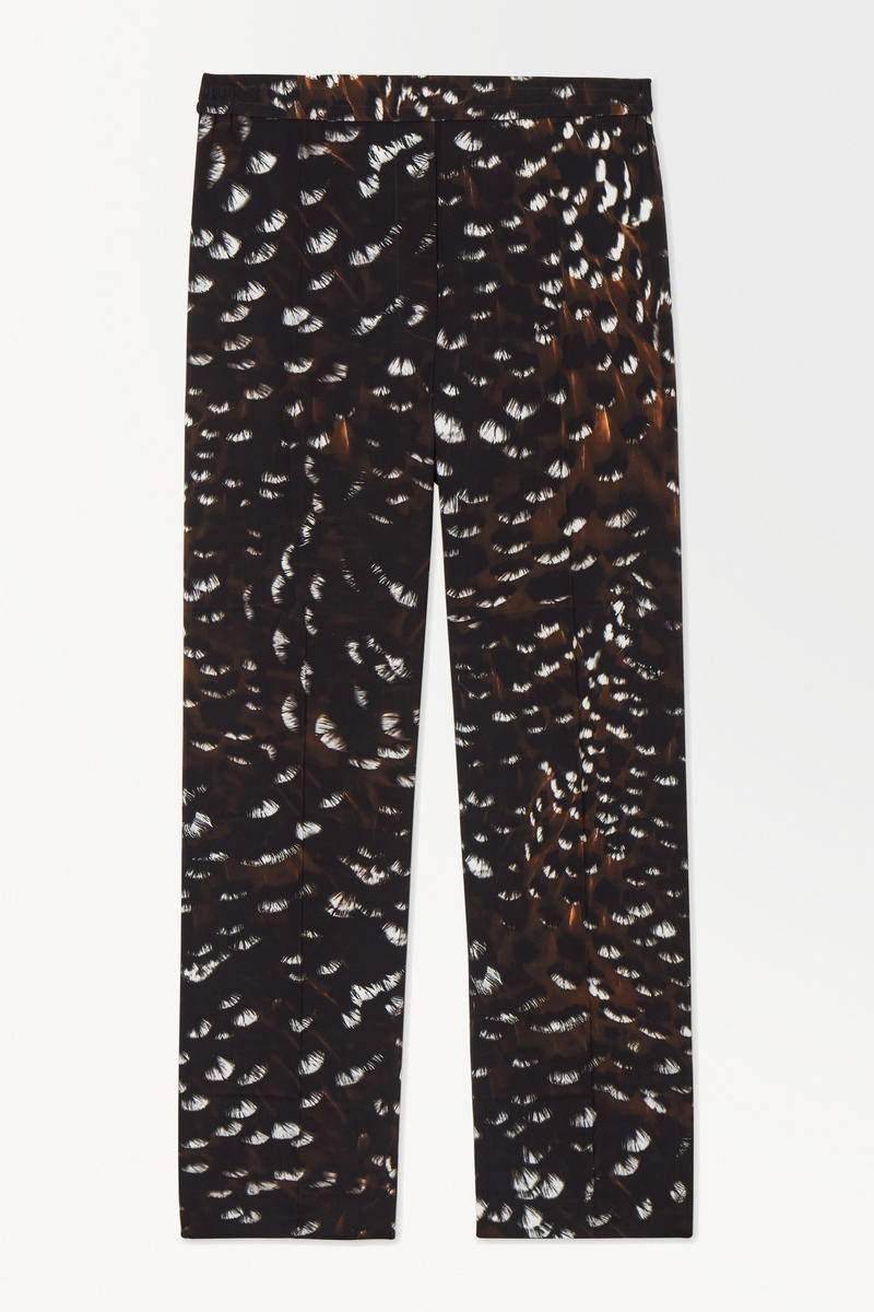 The Feather-Print Silk Trousers