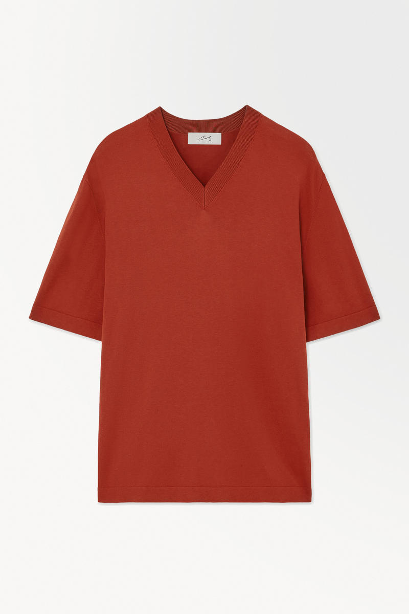 The Fine Knit T-Shirt in Orange