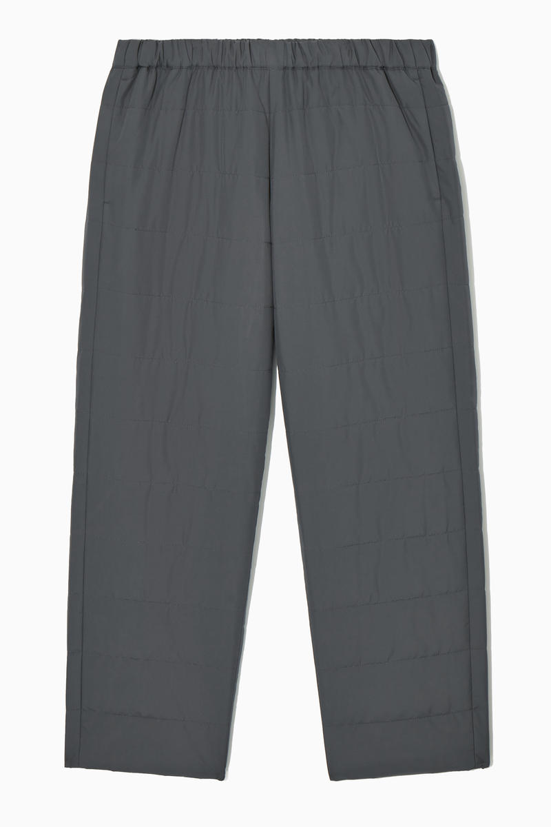 Quilted Padded Trousers in Grey