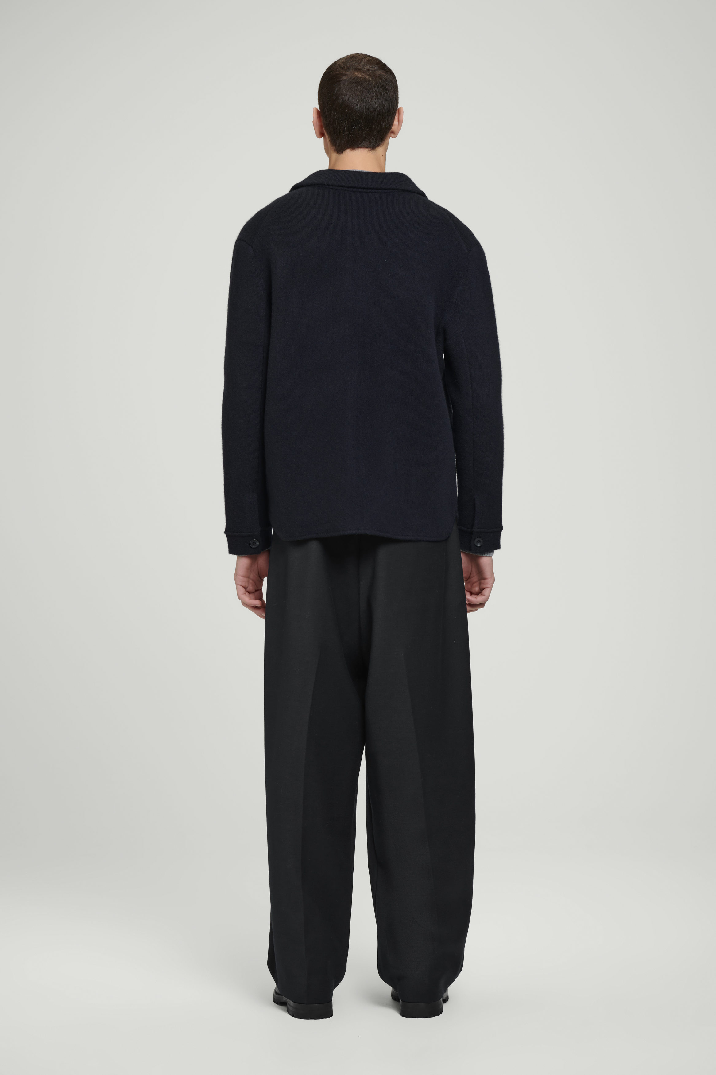 TAILORED WOOL-FLANNEL STRAIGHT-LEG TRACK PANTS - NAVY | COS