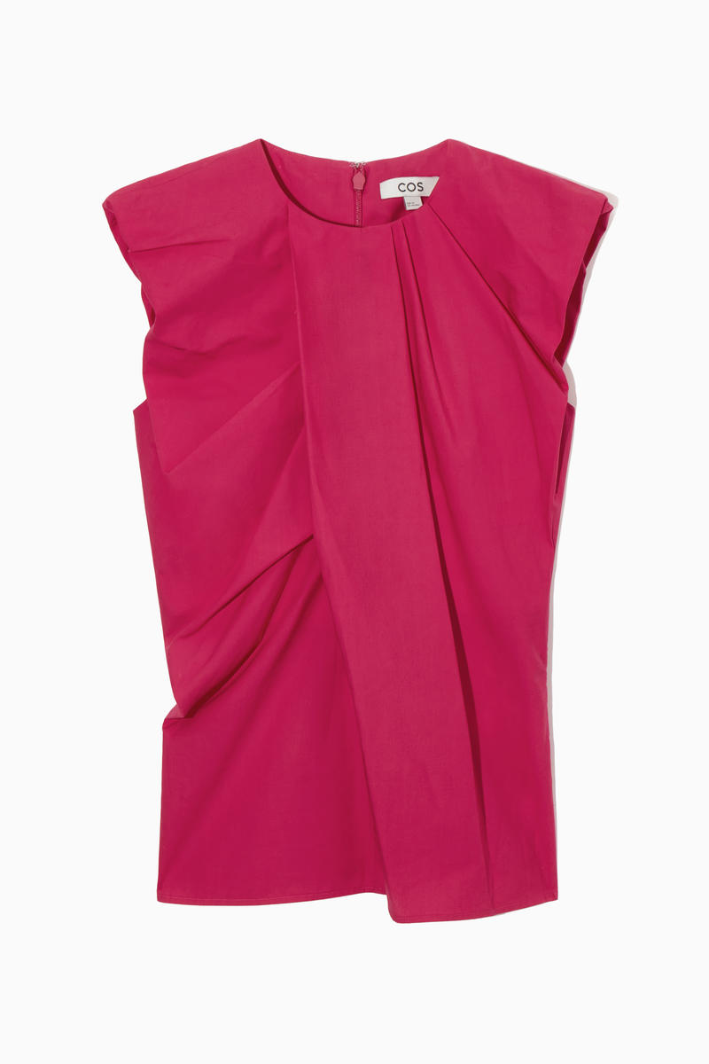 Gathered Draped Sleeveless Top