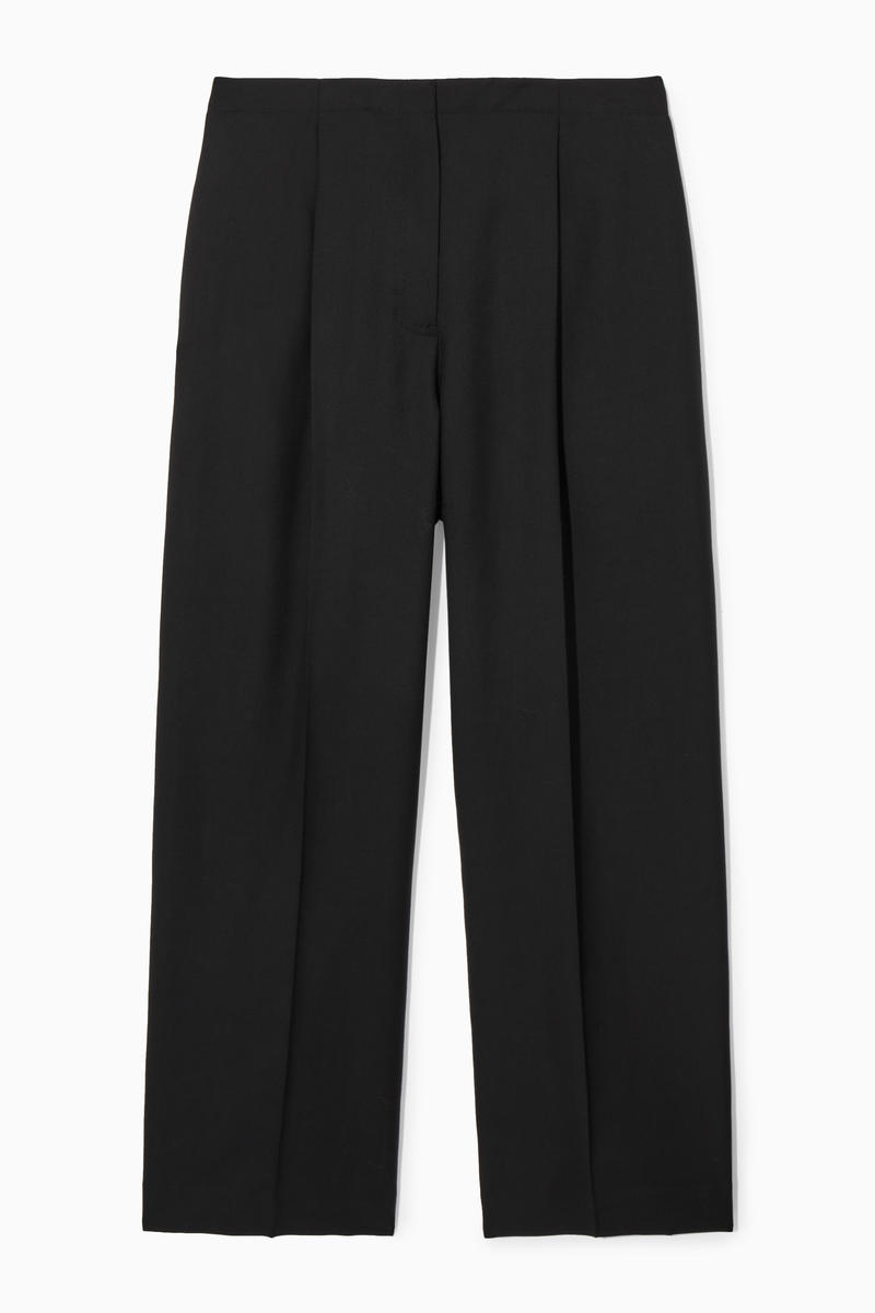 Relaxed Wool Wide-Leg Trousers