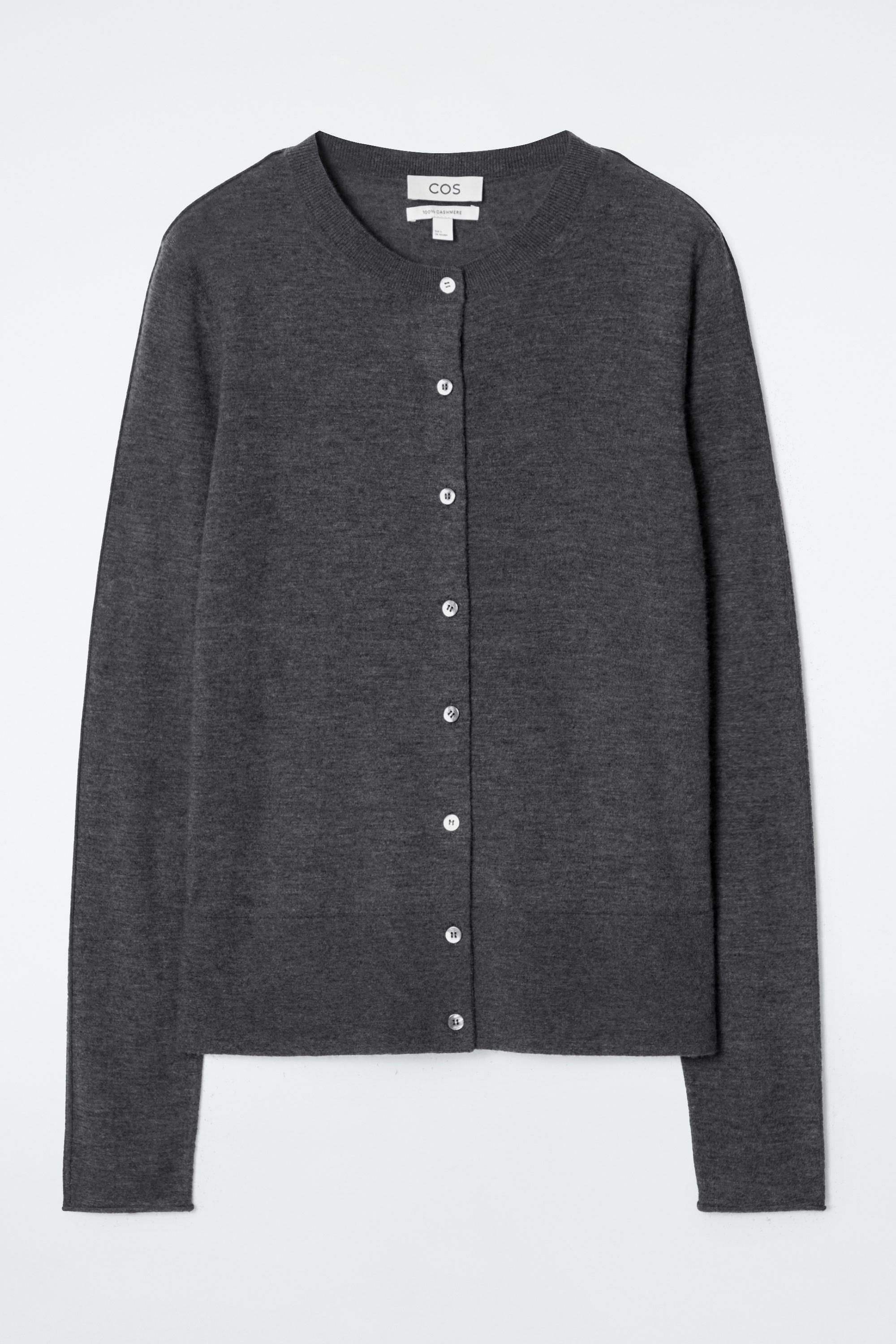 CKJ ■(M)Relaxed Fit AOP Cashmere Cardigan■送料込 FINE CASHMERE CARDIGAN - CHARCOAL MÉLANGE | COS