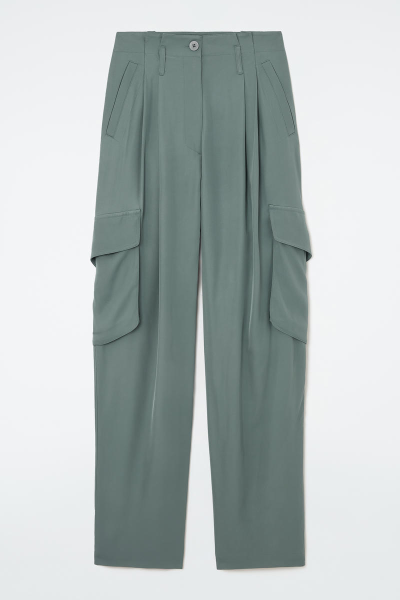 Paperbag Utility Trousers in Blue