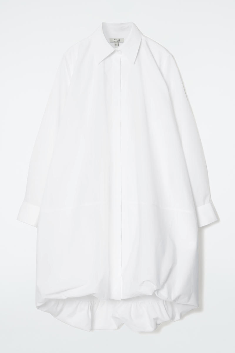 Bubble-Hem Shirt Dress