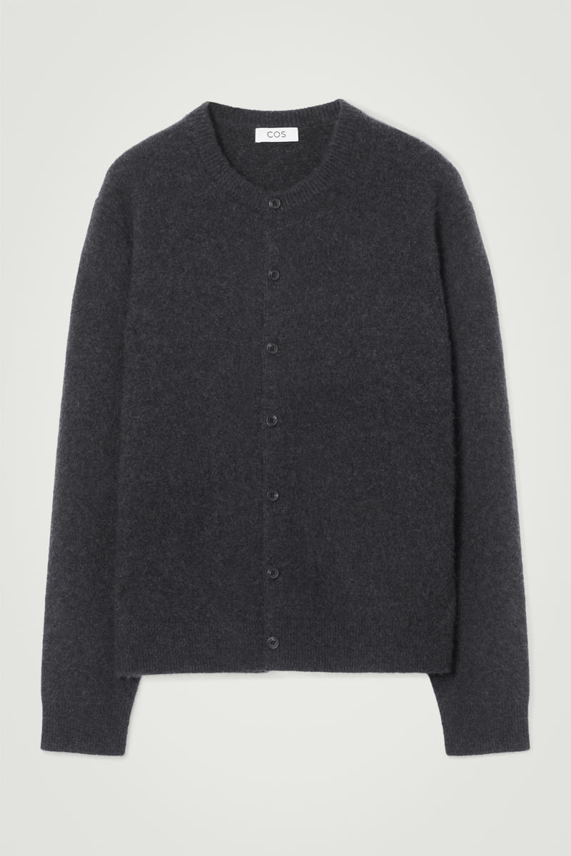 Boiled-Cashmere Crew-Neck Cardigan