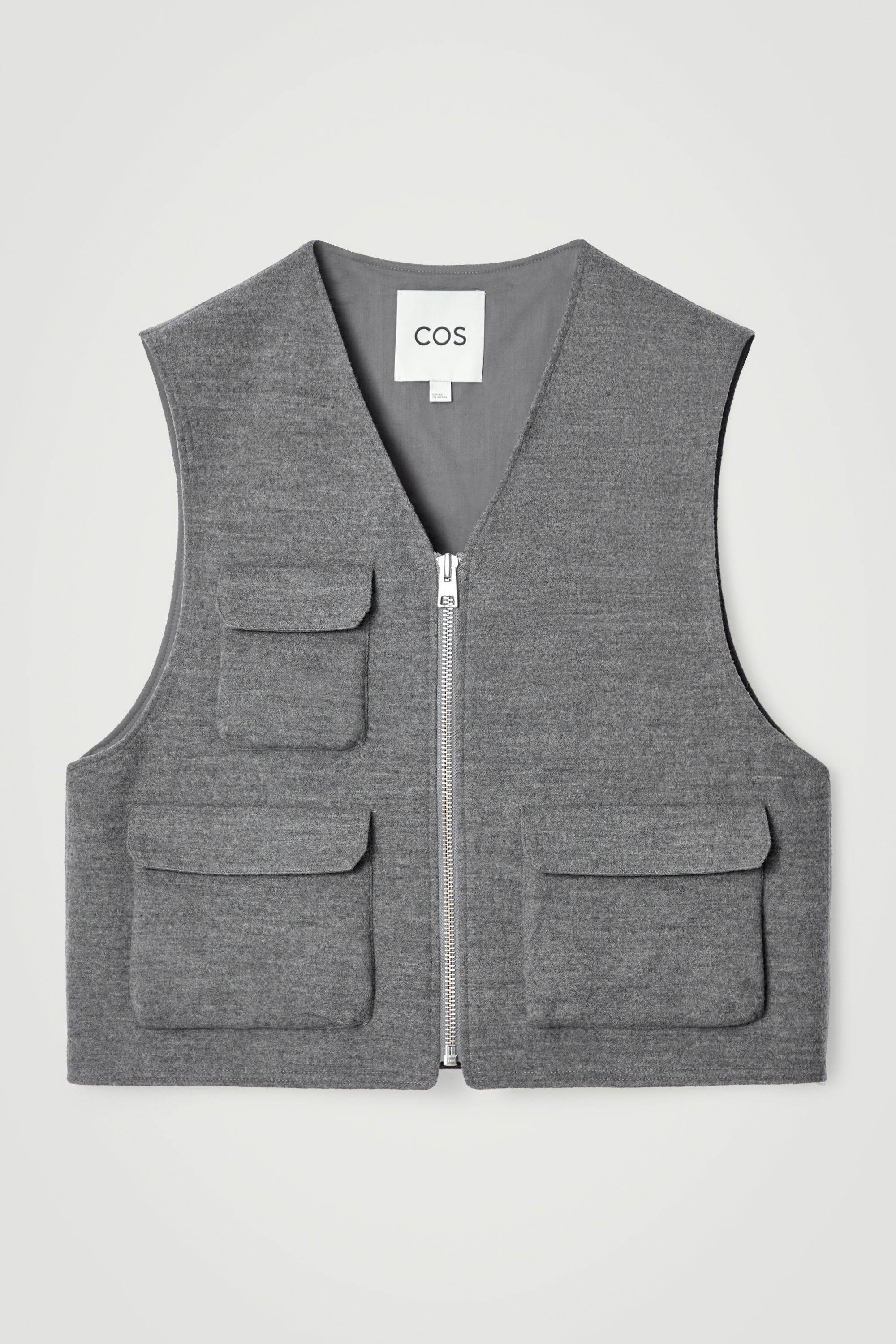 WOOL-BLEND UTILITY GILET - GREY | COS