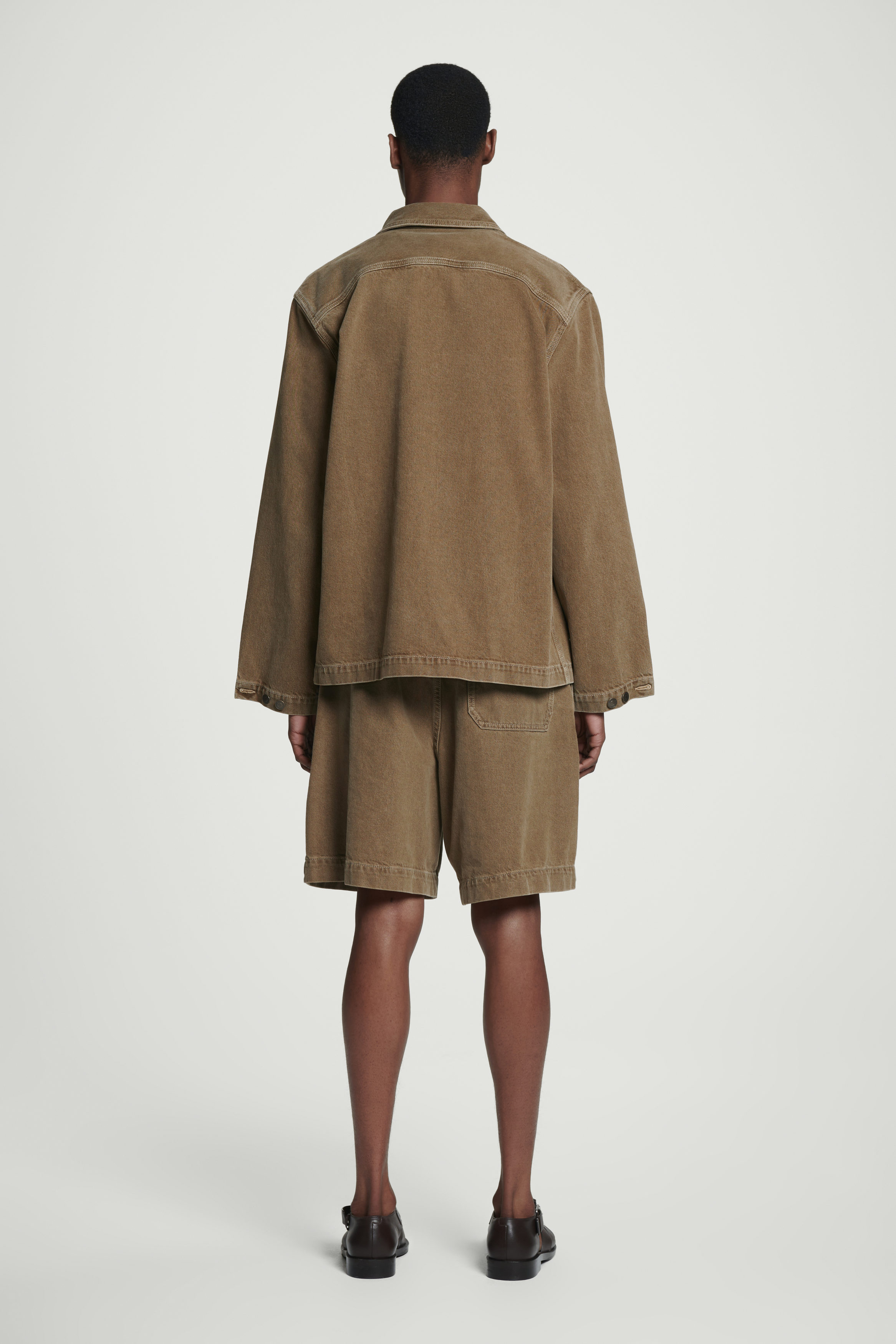 【KOOLOSET】Brown Brush Washed Bermuda Denim BOTTOM - BOTTOM - kooloset