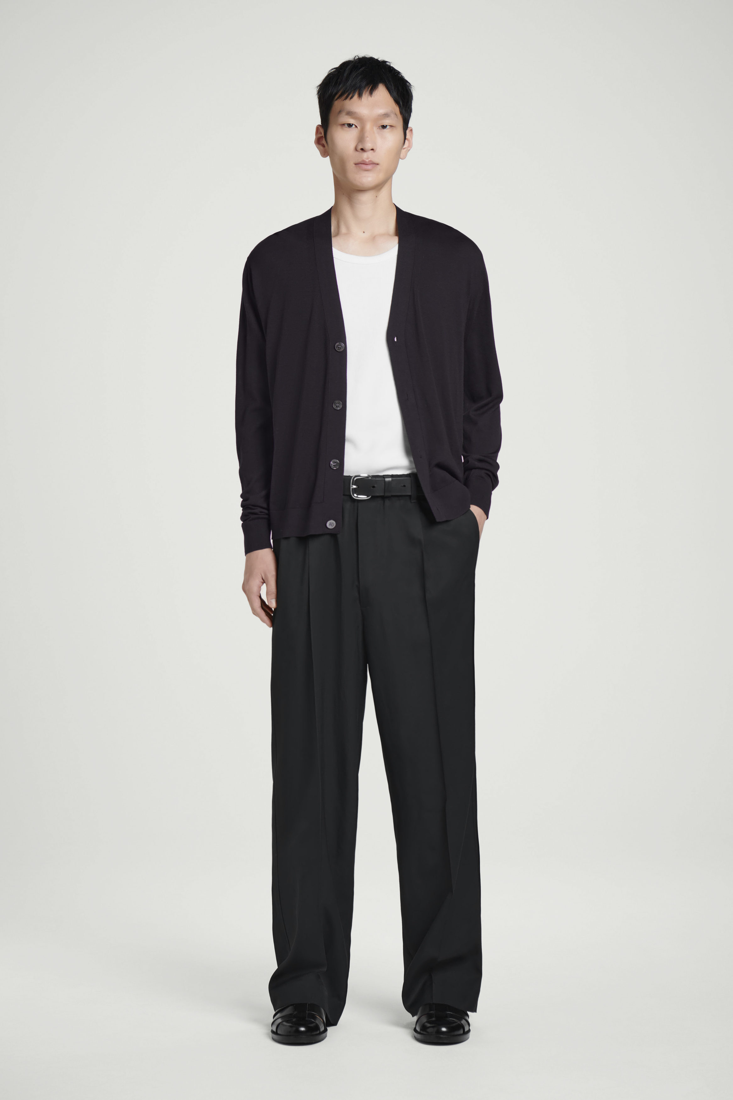 ELASTICATED WOOLTWILL TROUSERS