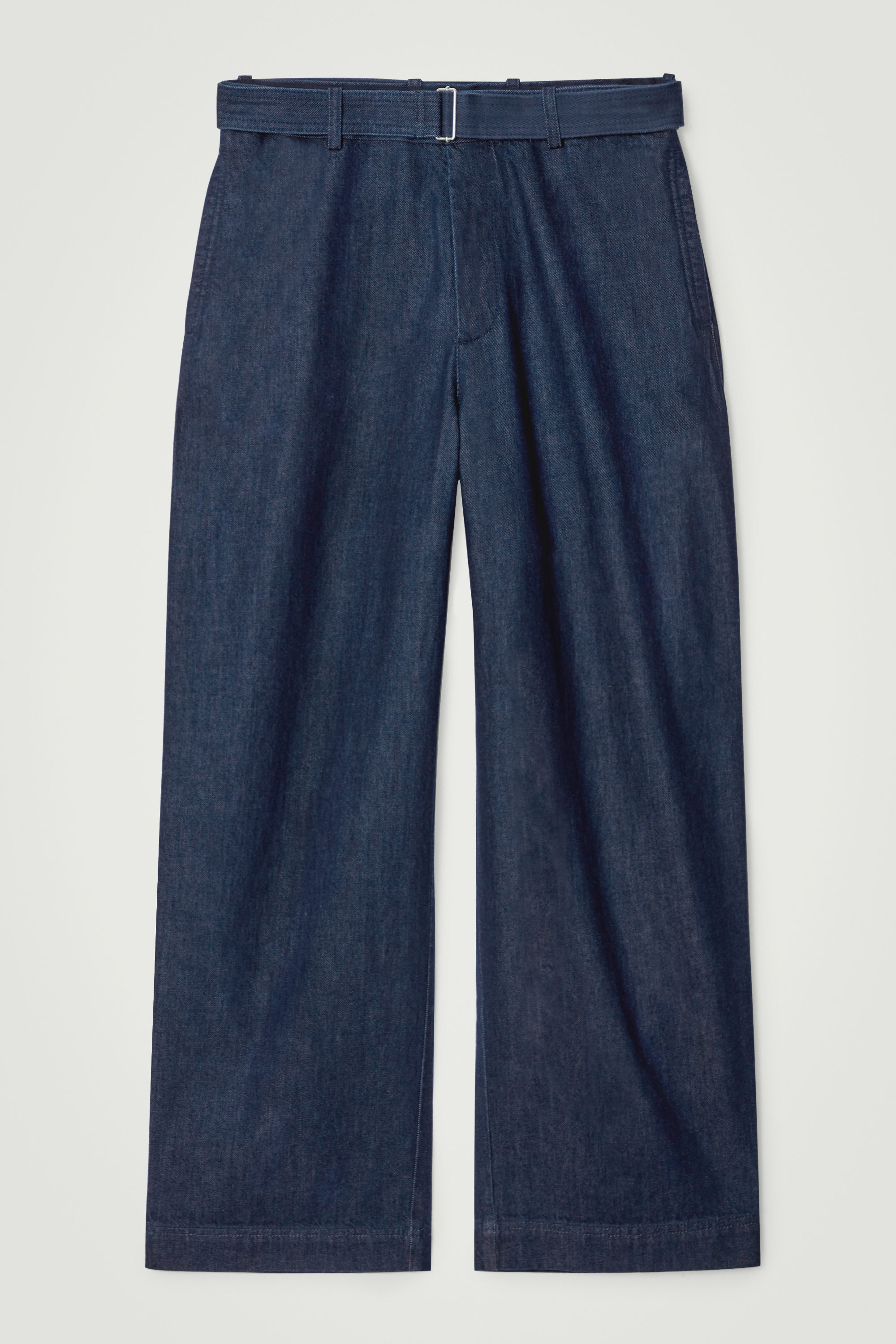 デニム・ジーパン [MATINKIM]waist string belted denim pants in navy MUSINSA | MATIN KIM WAIST STRING BELTED DENIM PANTS IN NAVY