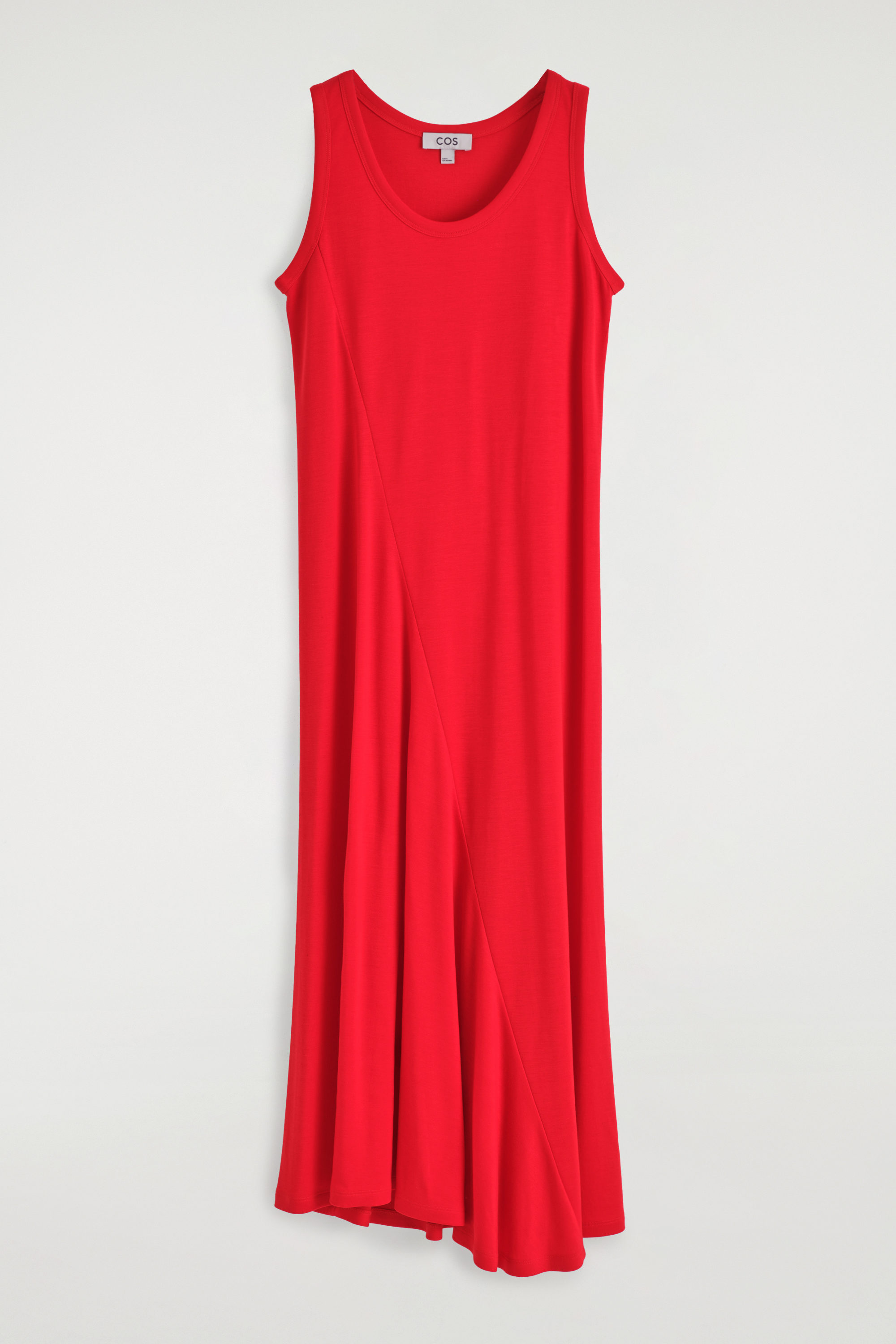 ASYMMETRIC JERSEY MIDI DRESS - RED | COS