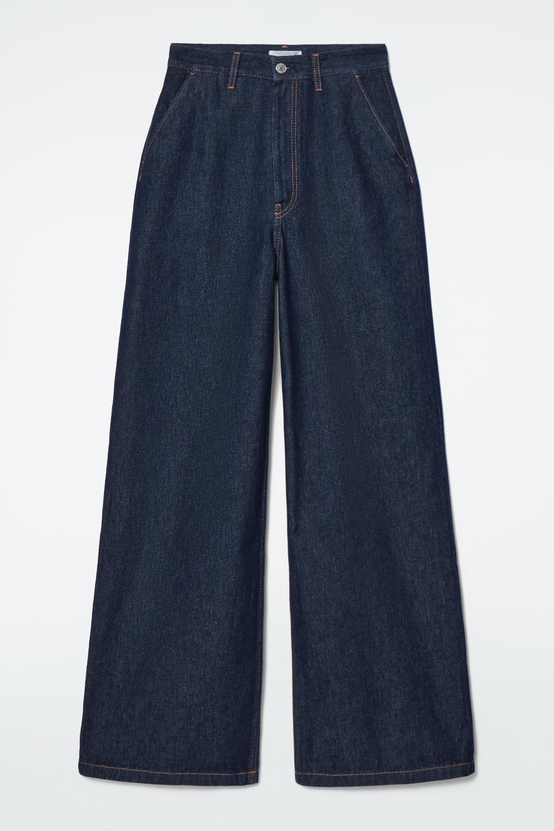 Raw Denim Trousers in Blue