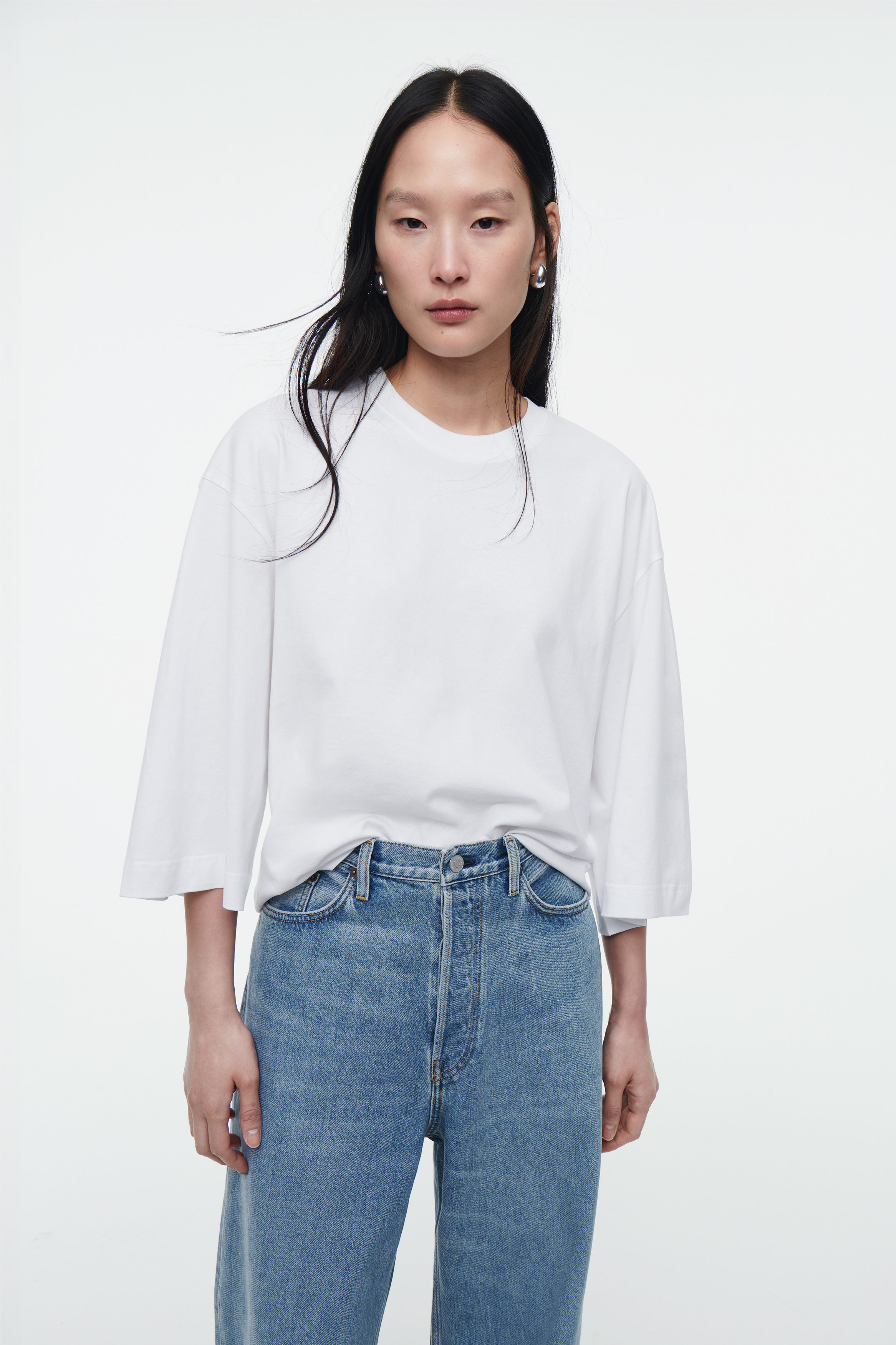COS Zigzag Stripe Shirt in NAVY BLUE | endource