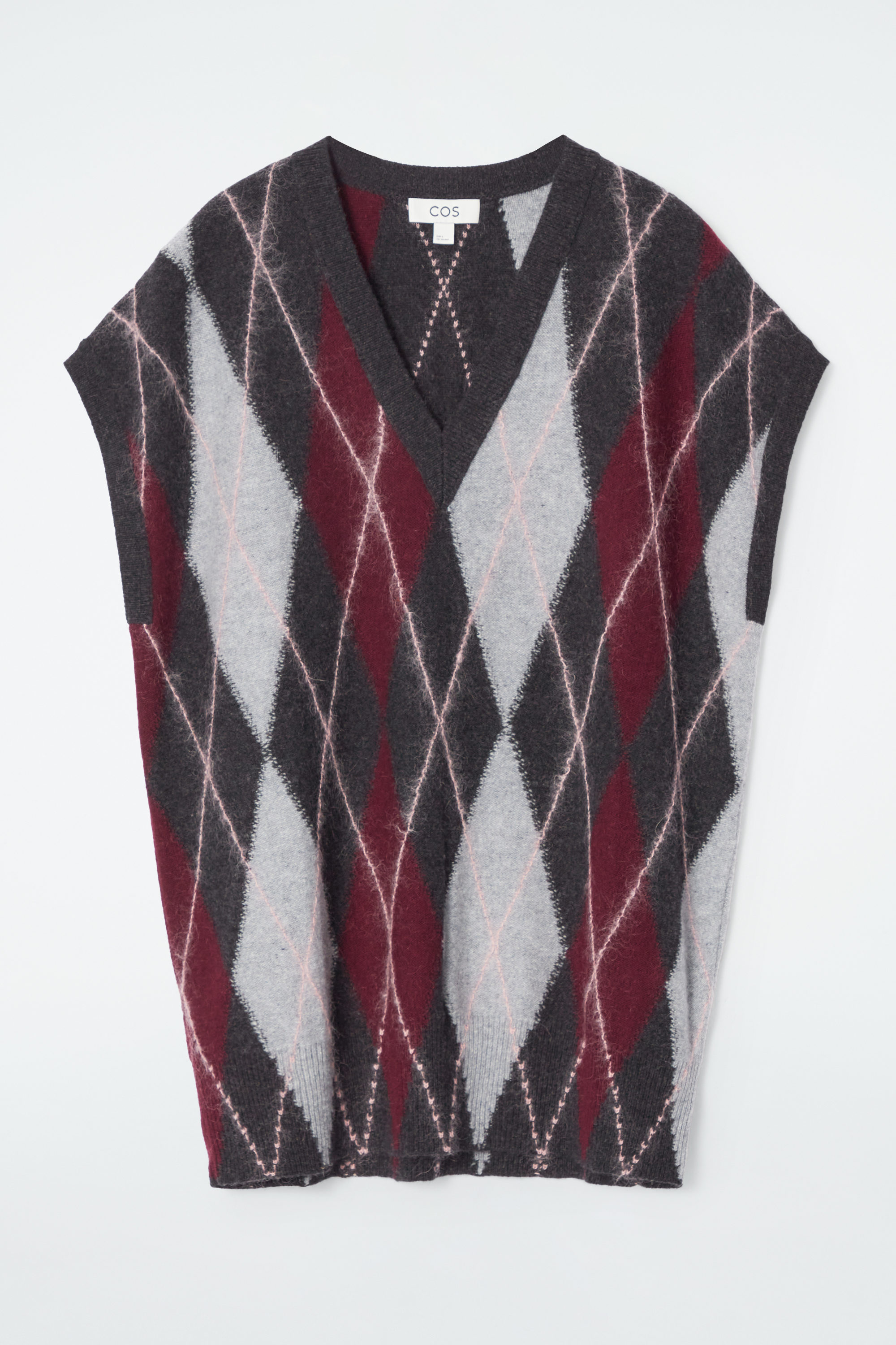 ARGYLE WOOL VEST - GREY / ARGYLE