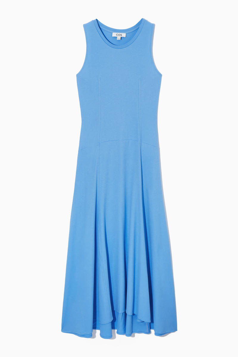 Sleeveless Dropped-Waist Maxi Dress