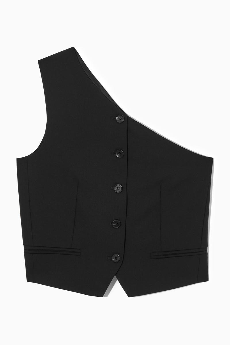 Asymmetric Tailored Wool Waistcoat