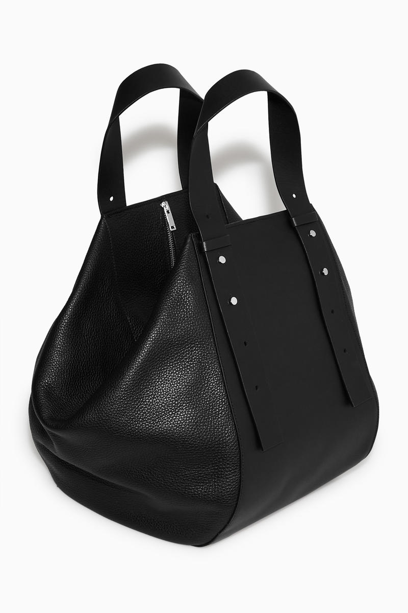 COS Leather Bowling Bag in Black