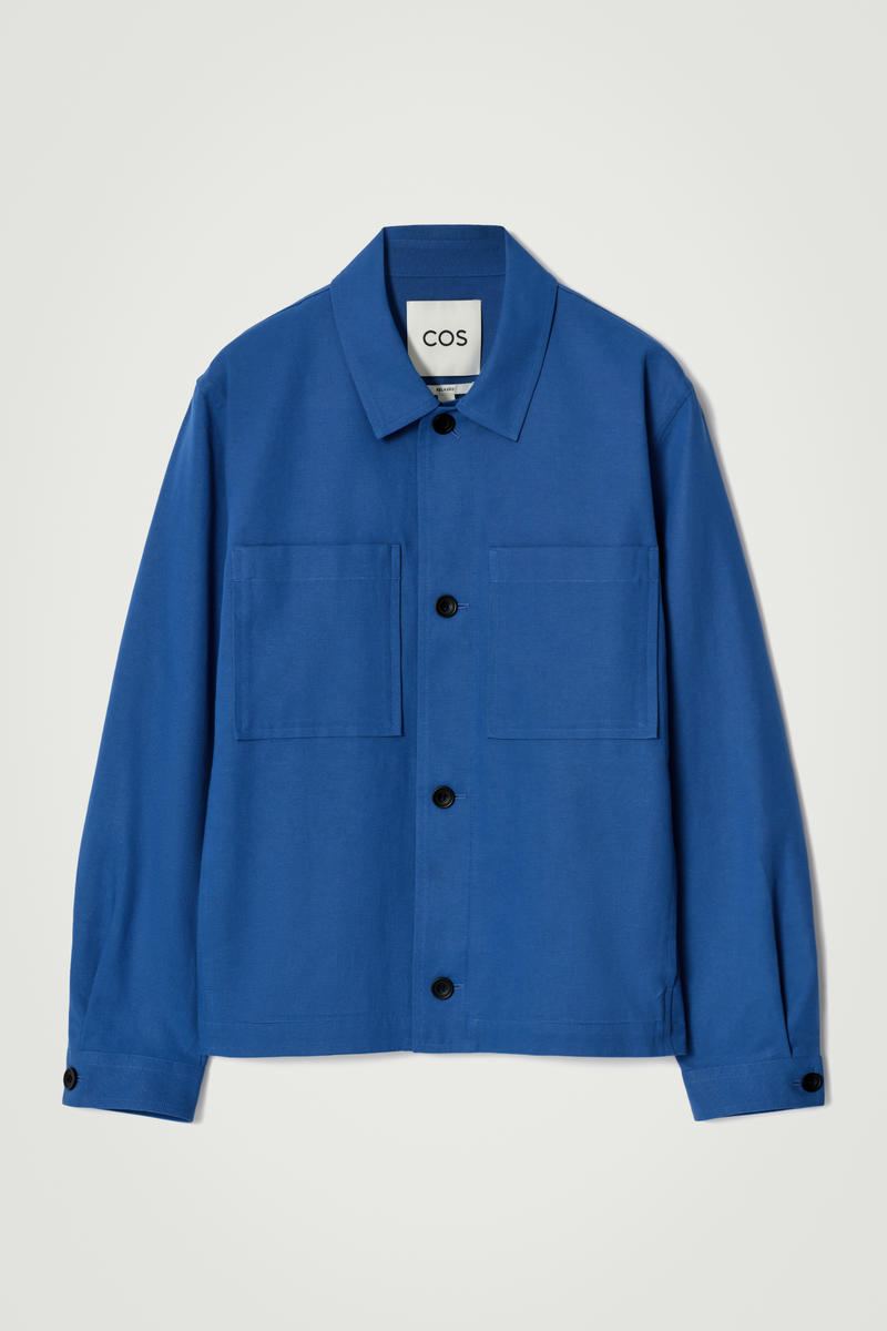 Relaxed Utility Overshirt in Blue