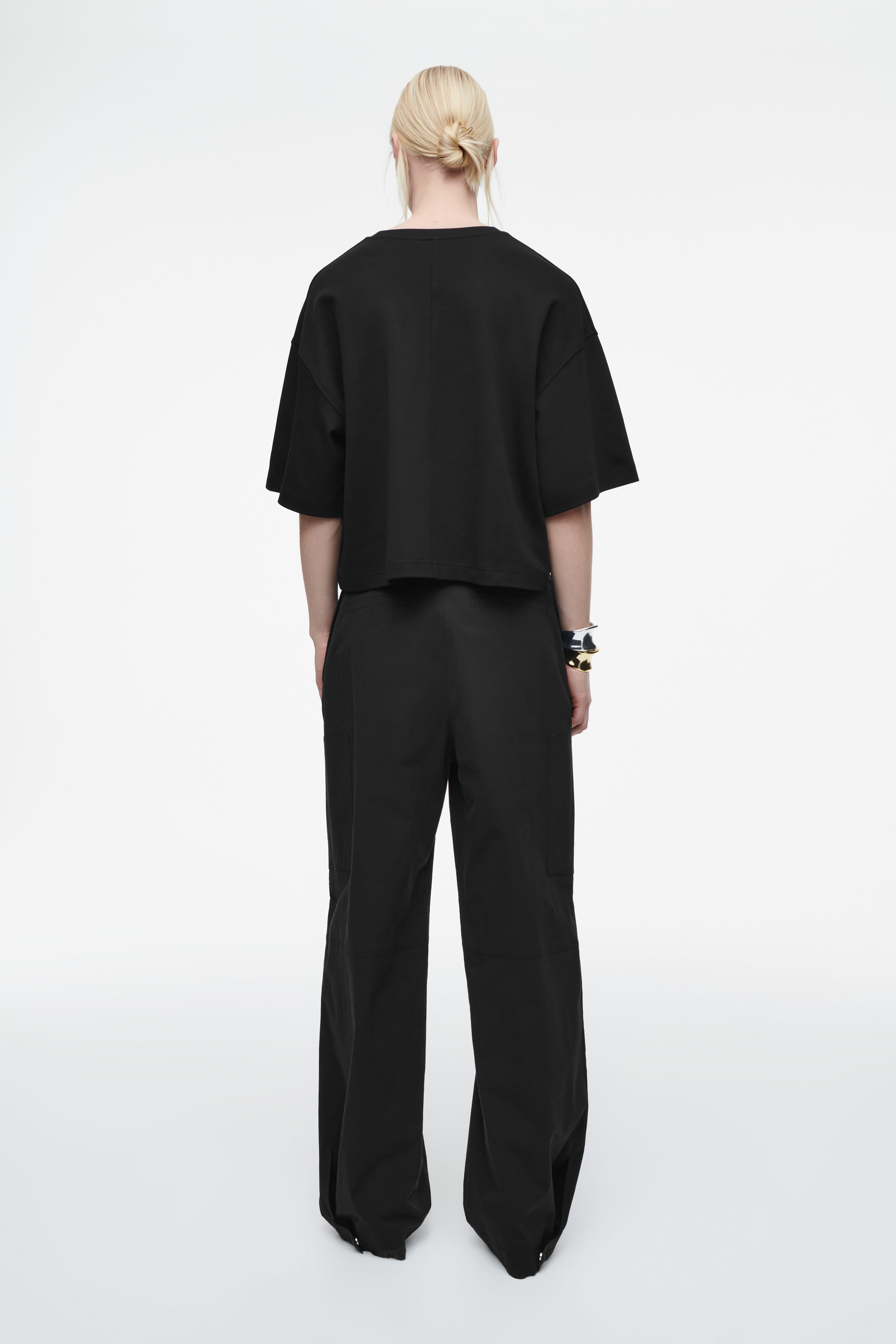 about:blank | oat/black boxy oversized t-shirt
