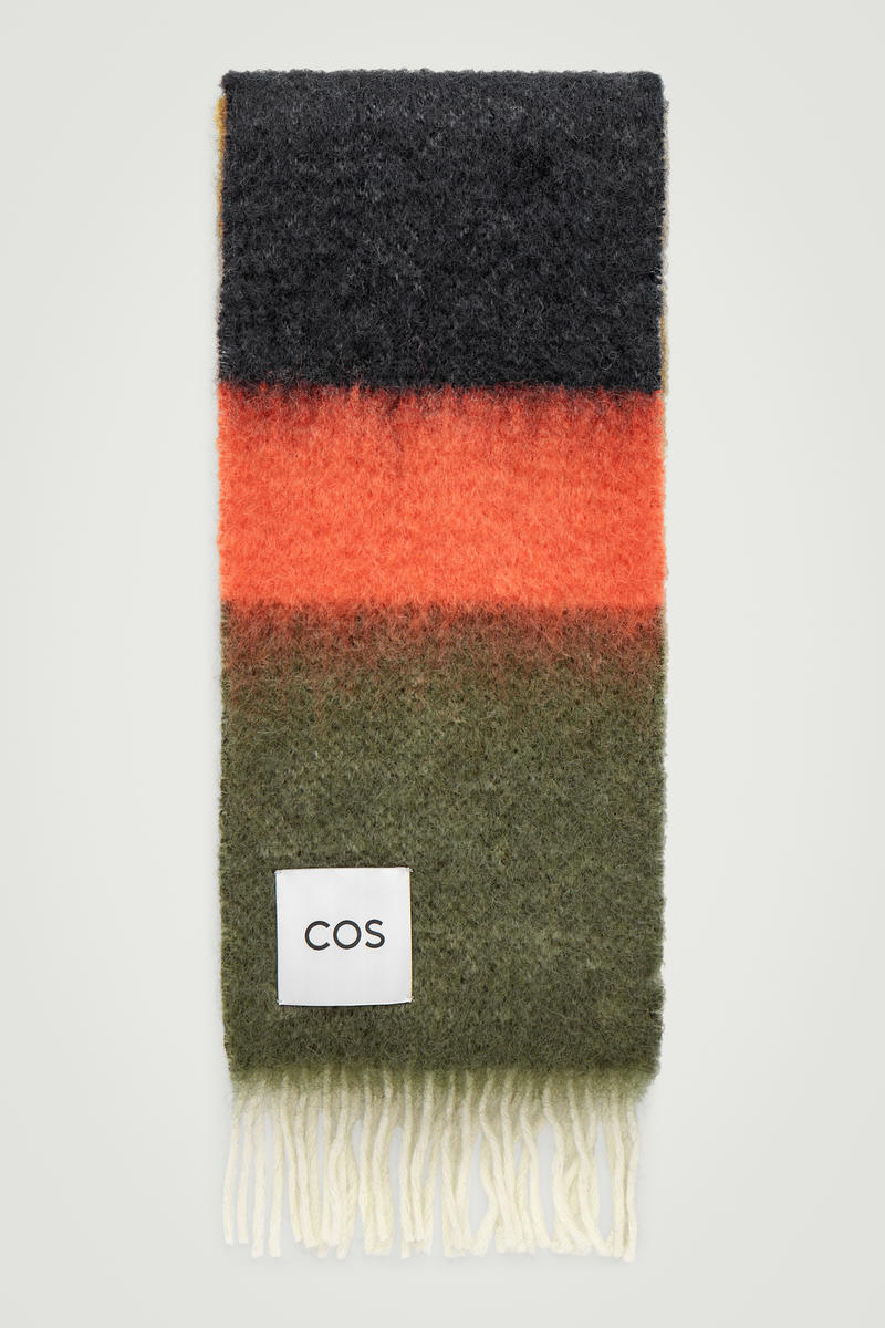 Colour-Block Mohair Scarf