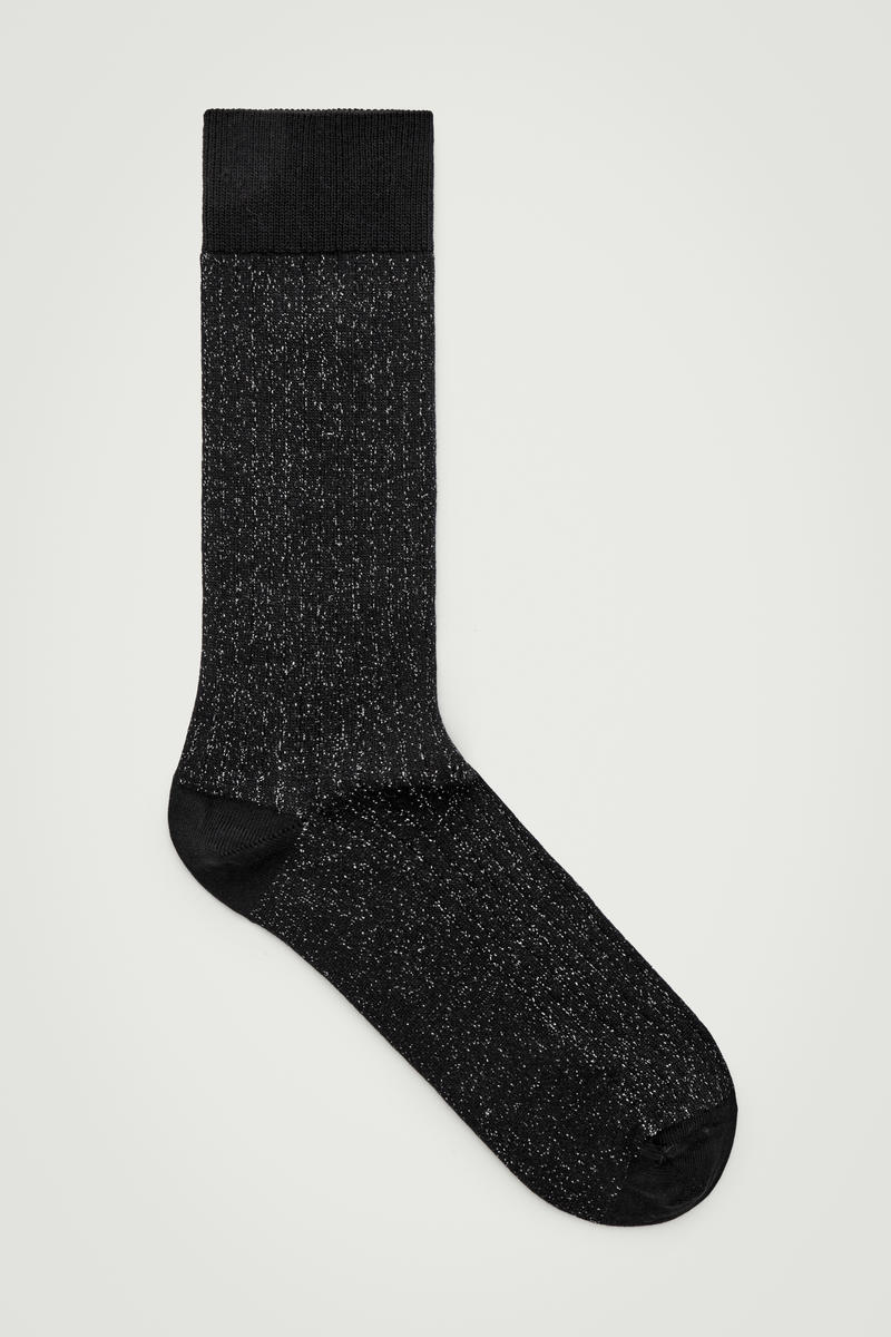 Glittered Ribbed Socks