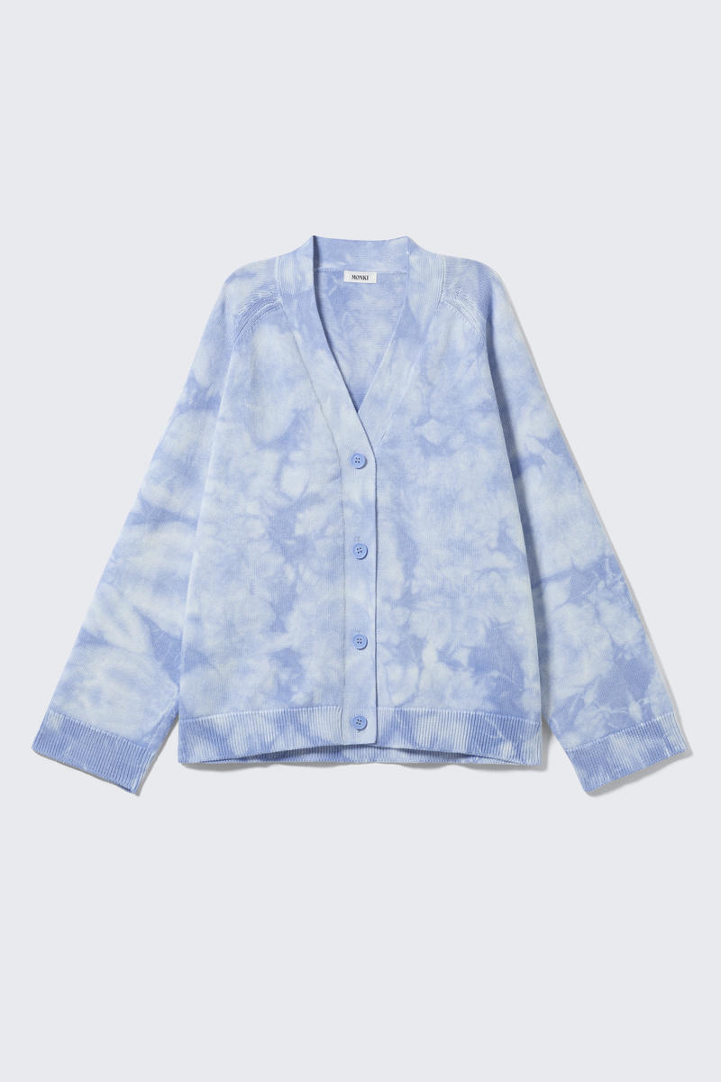 Baumwoll-Cardigan Aus Jacquard-Strick - Blau - Monki - Modalova