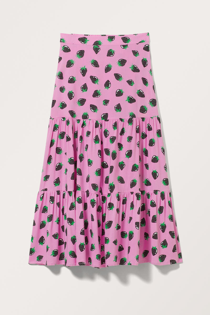 Maxilång kjol med volanger