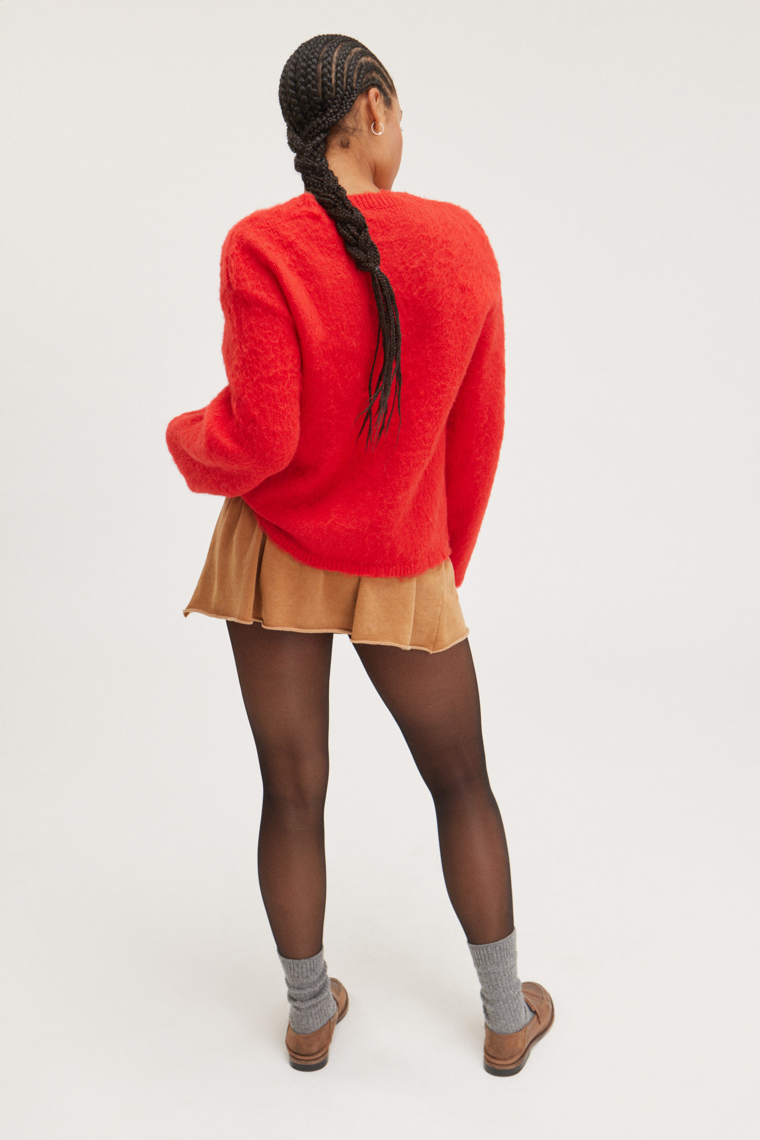 Fuzzy Mohair Cardigan Sweater Button Down Oversized Knit