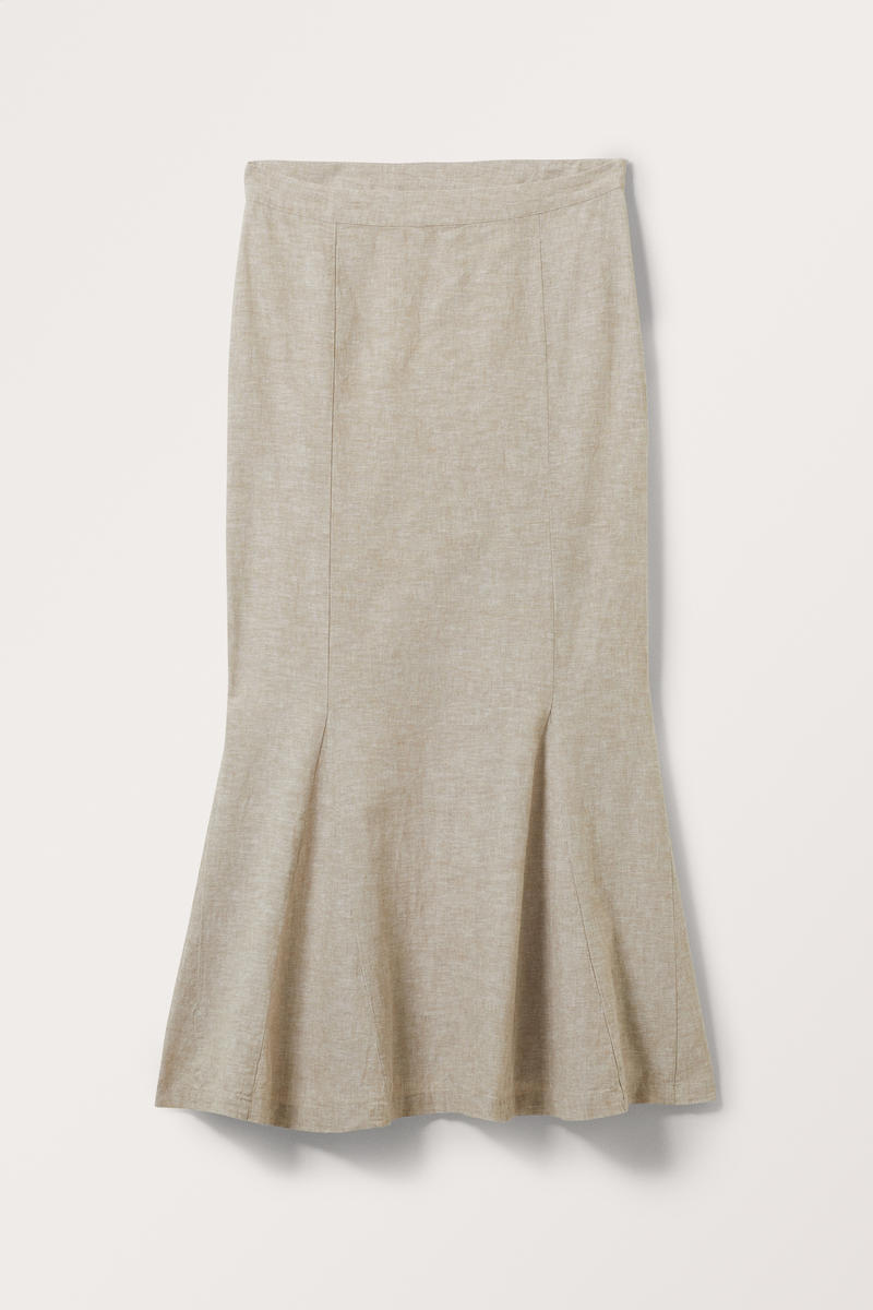 Maxi sjöjungfrukjol i linneblandning