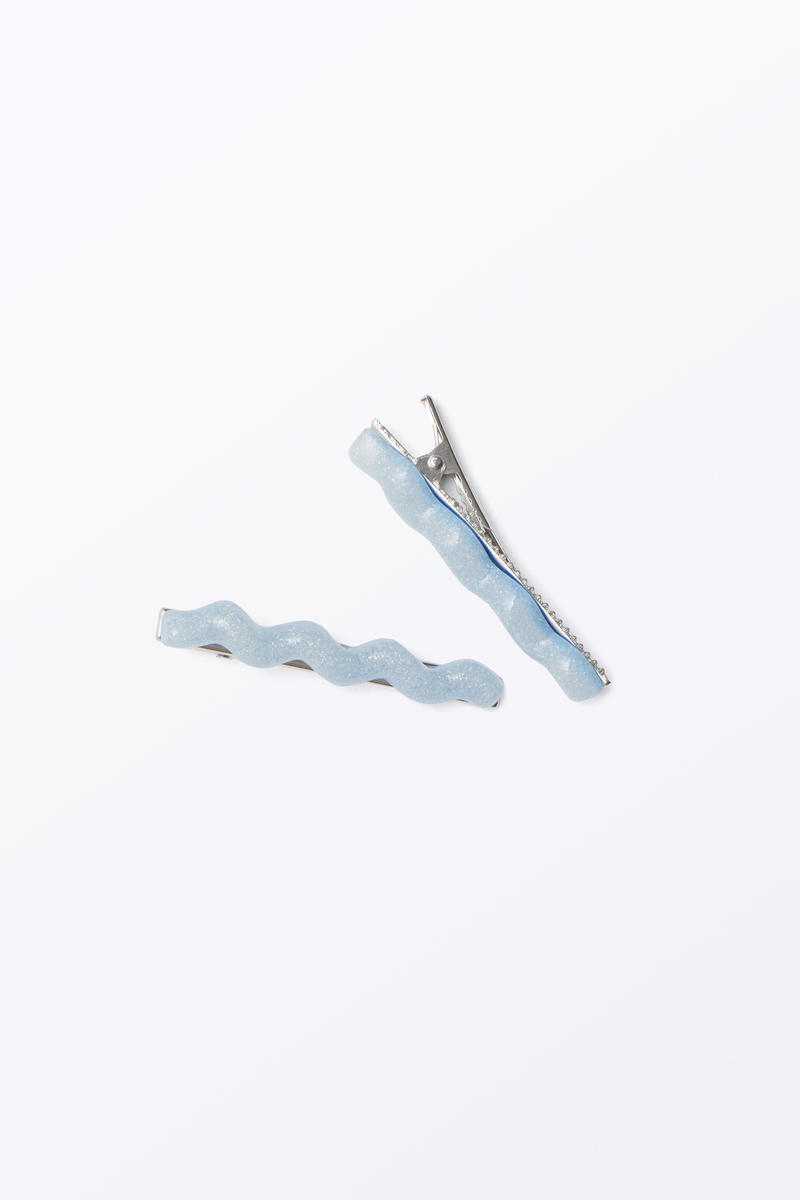 2-pack vågiga hårklämmor