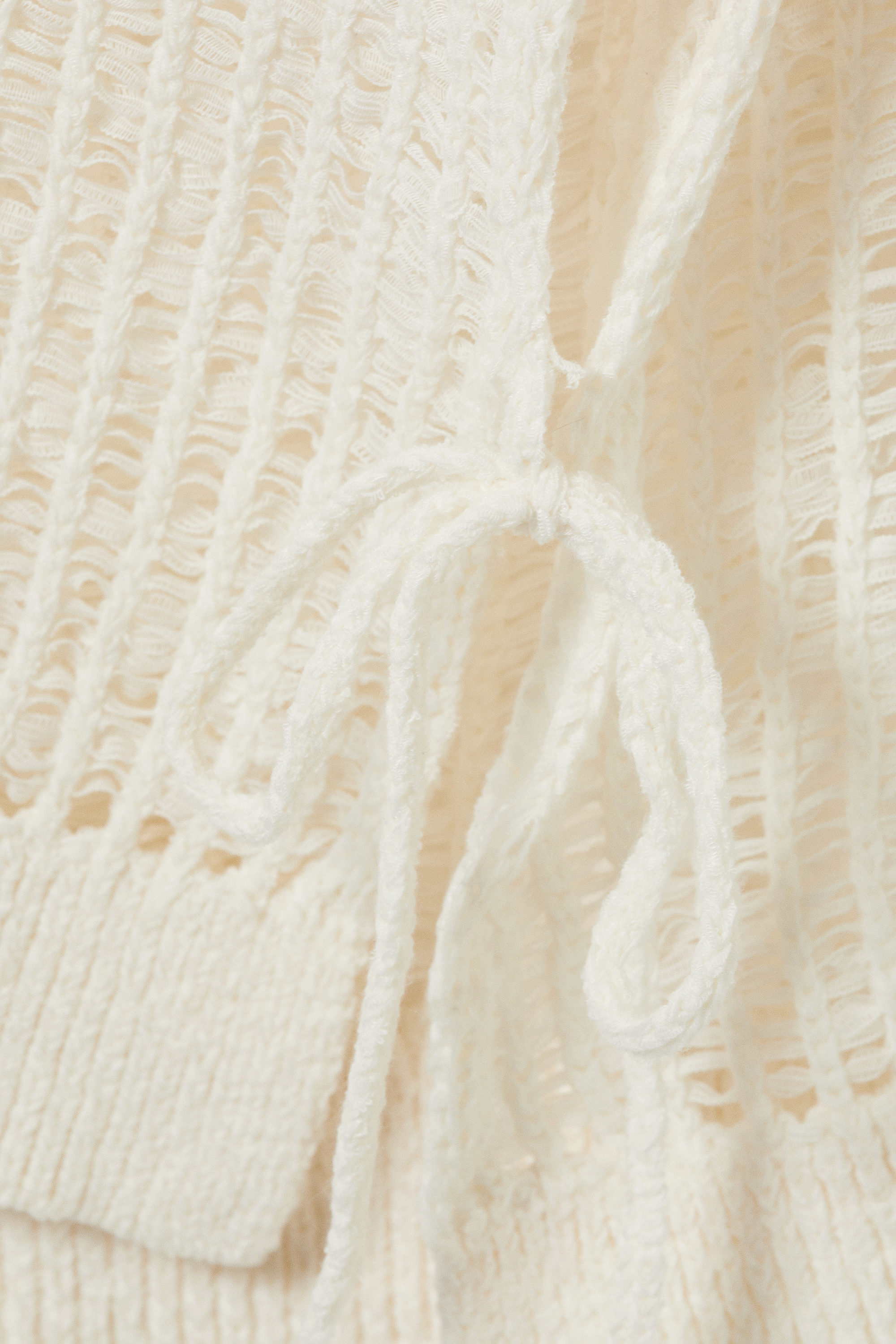 loose open-knit side slit sweater - White | Monki WW