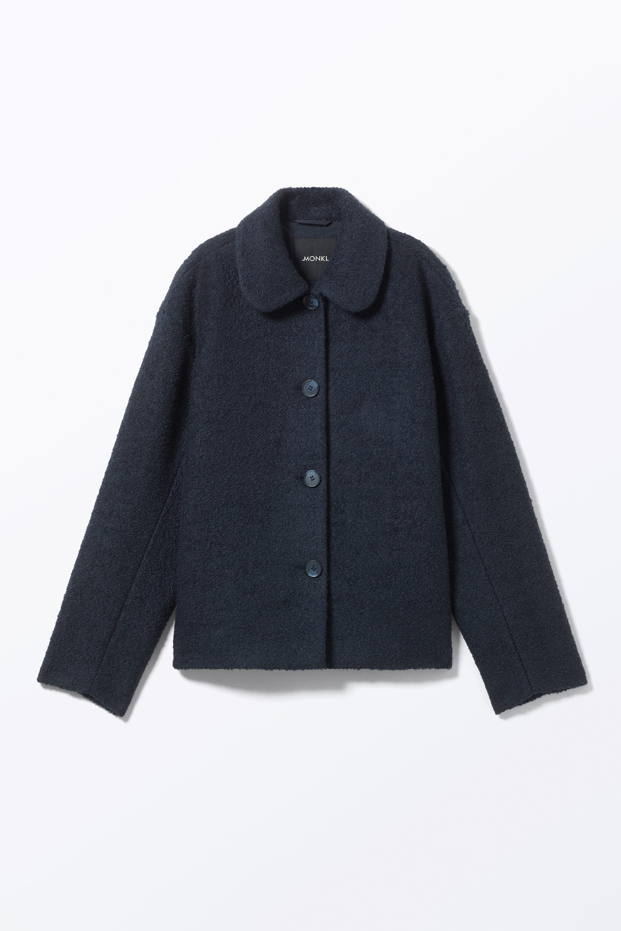 single-breasted wool blend jacket - Navy Blue | Monki EU