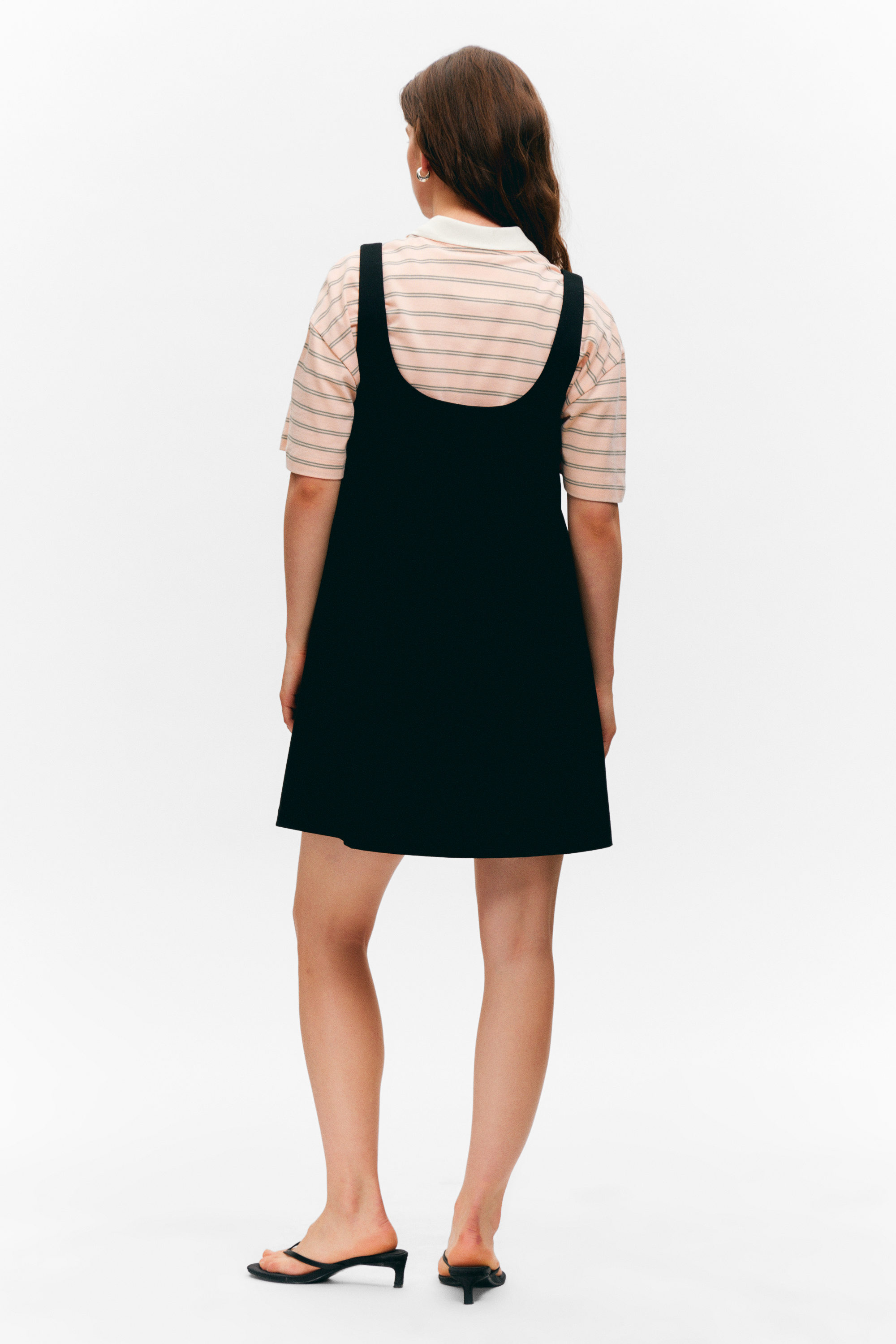 Chiara Pinafore Black Pinafore Mini Dress Curves Black Crepe Mini Pinafore  Dress New Look