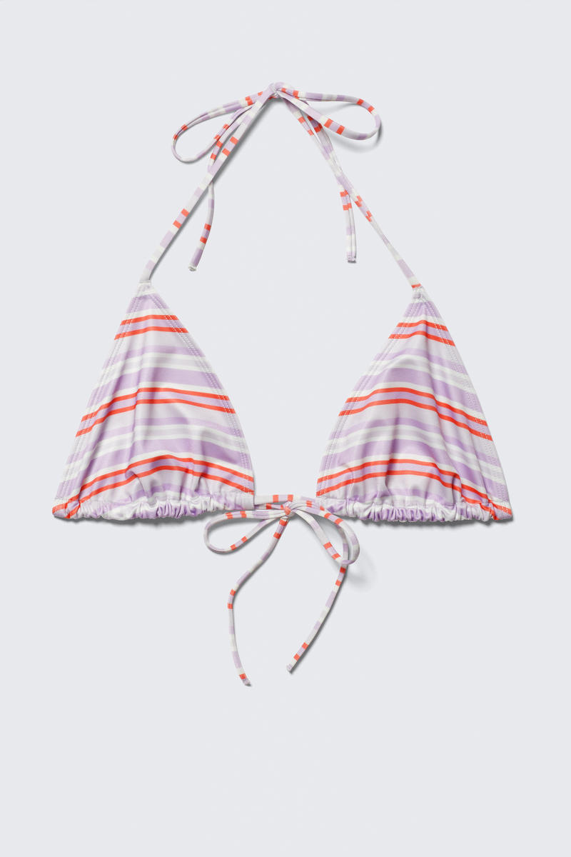 Tryckt triangel-bikinitopp med halterneck