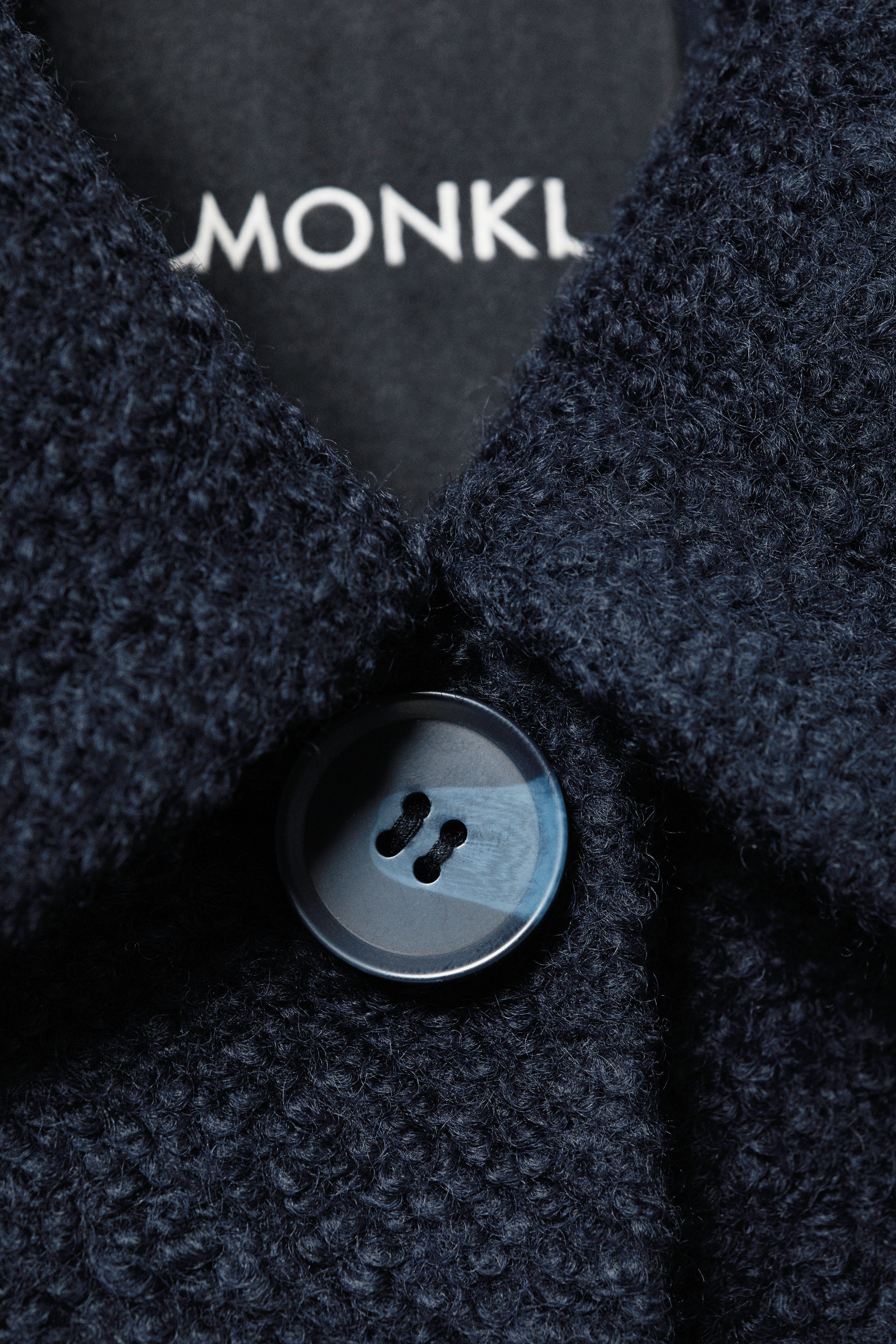single-breasted wool blend jacket - Navy Blue | Monki EU