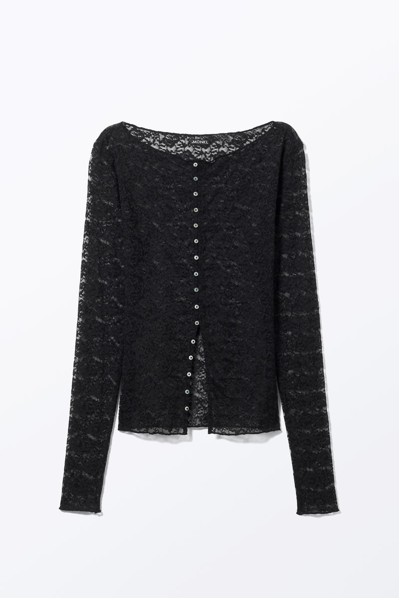 Skir cardigan med båtringning