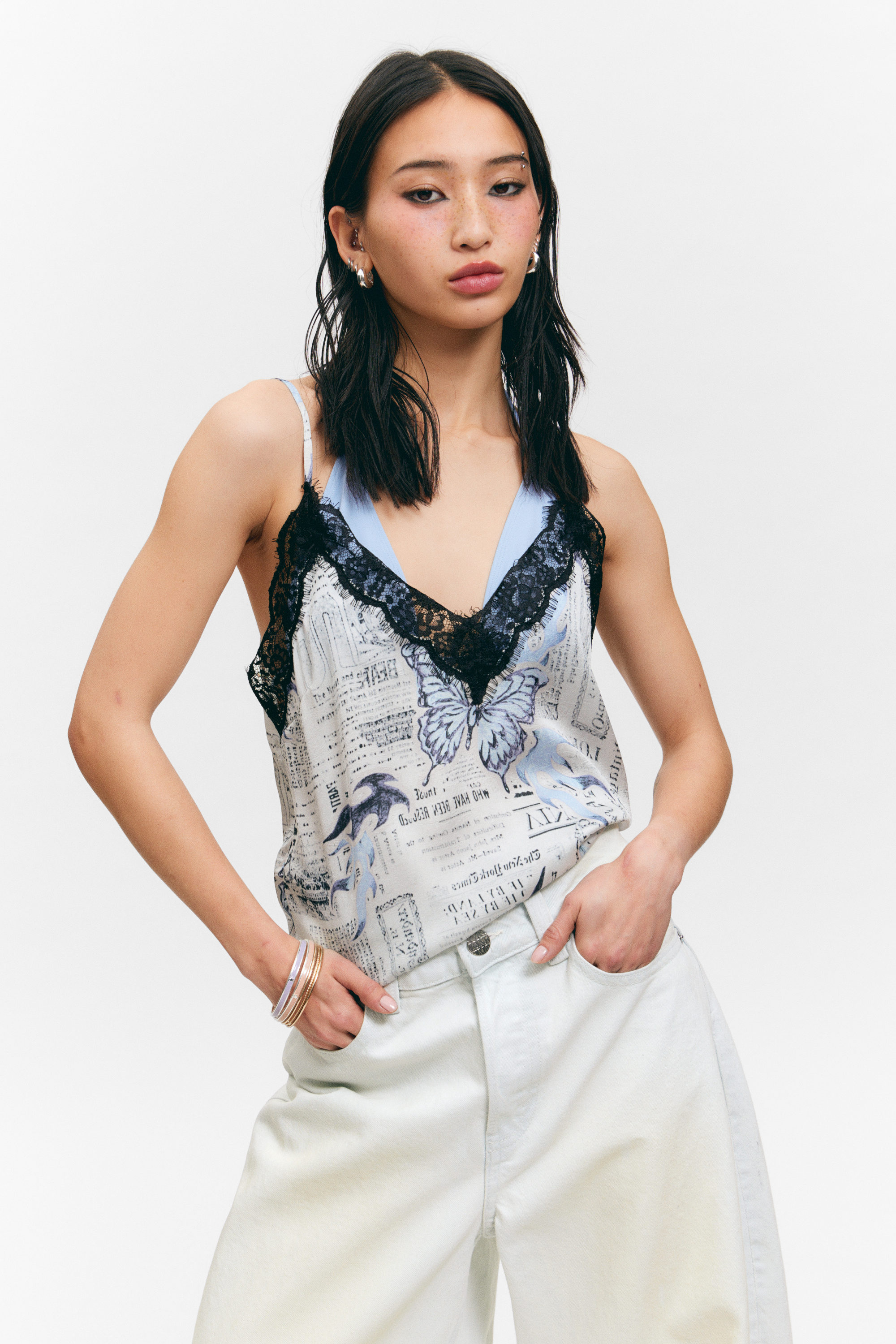 ☆即発送☆ meltthelady lace logo camisole 白