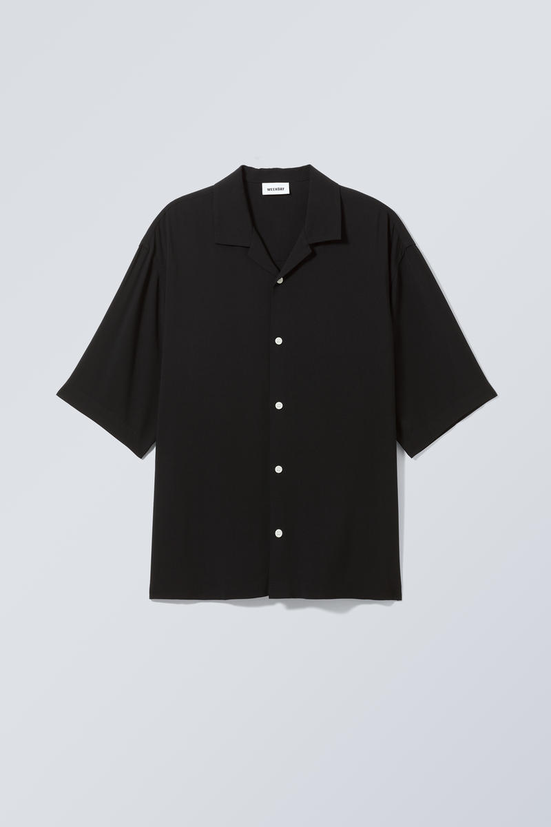 oversized resort short sleeve shirt - Black | Weekday GB