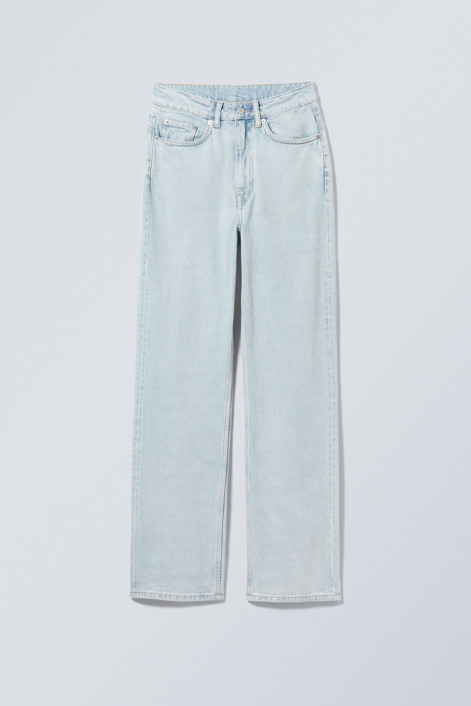 Opulent Blue - Light Blue - Rowe Super High Waisted Regular Straight Leg Jeans - 2