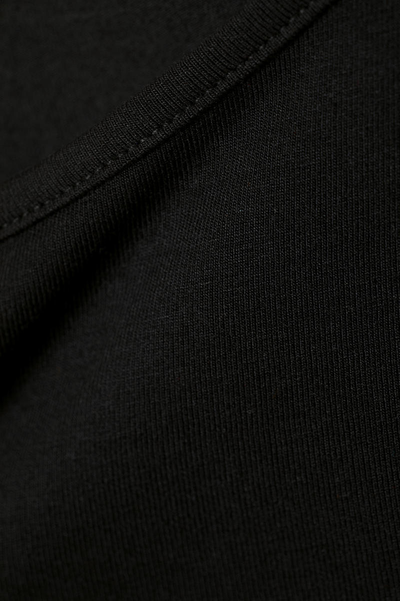 Black Irregular Hem Fitted Top