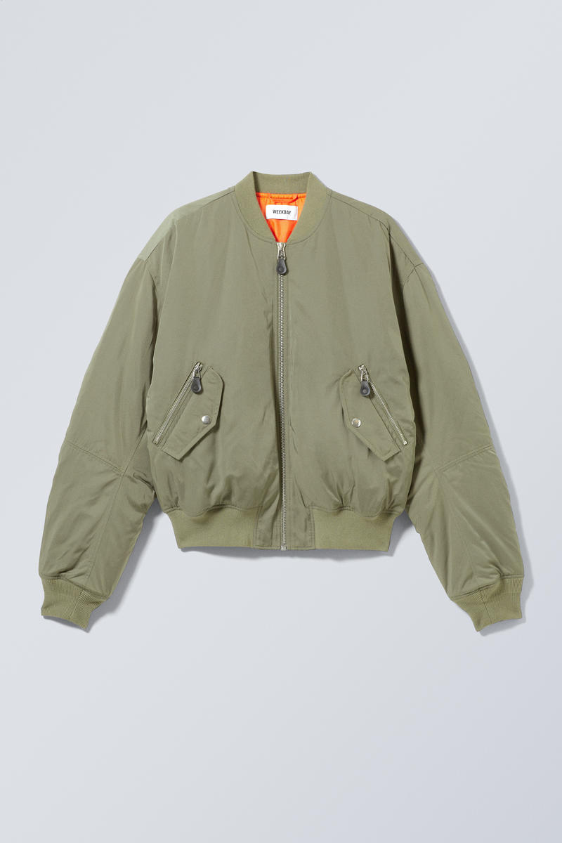 Jon Bomber Jacket Khaki Green Weekday Eu 3387