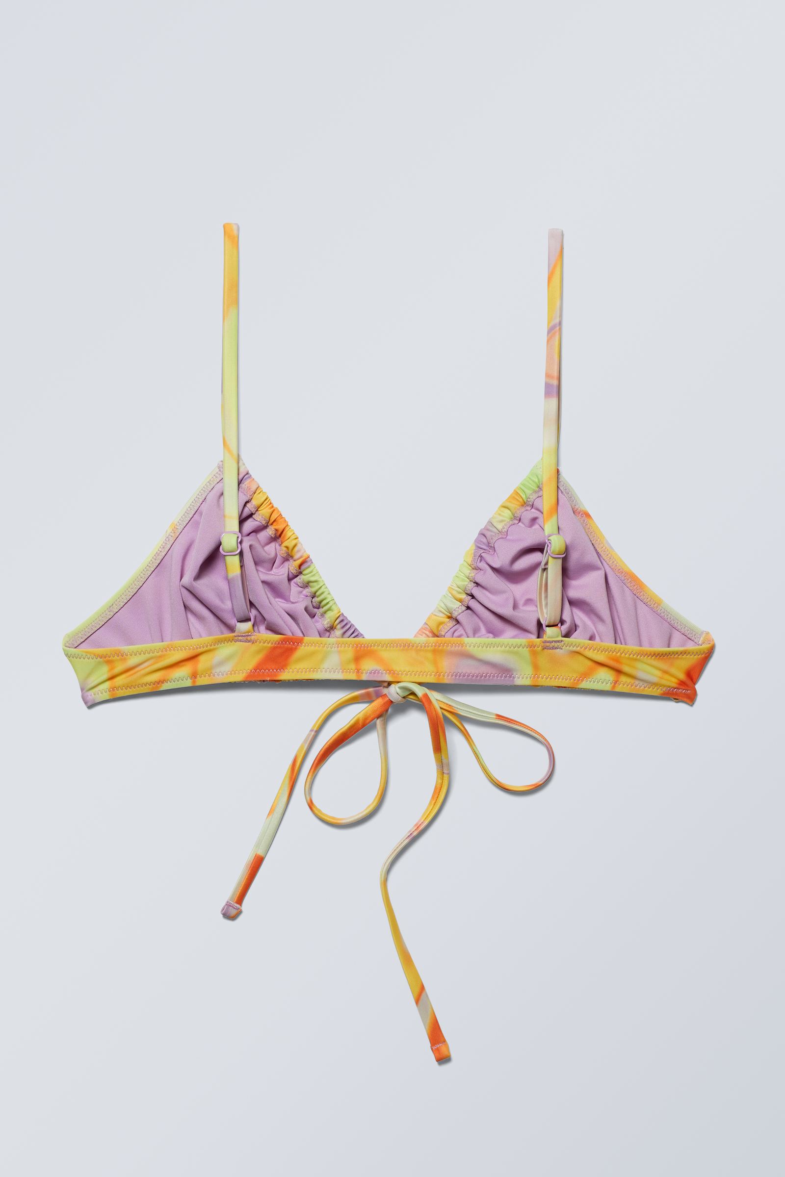 #B59FC5 - Printed Triangle Bikini Top - 2