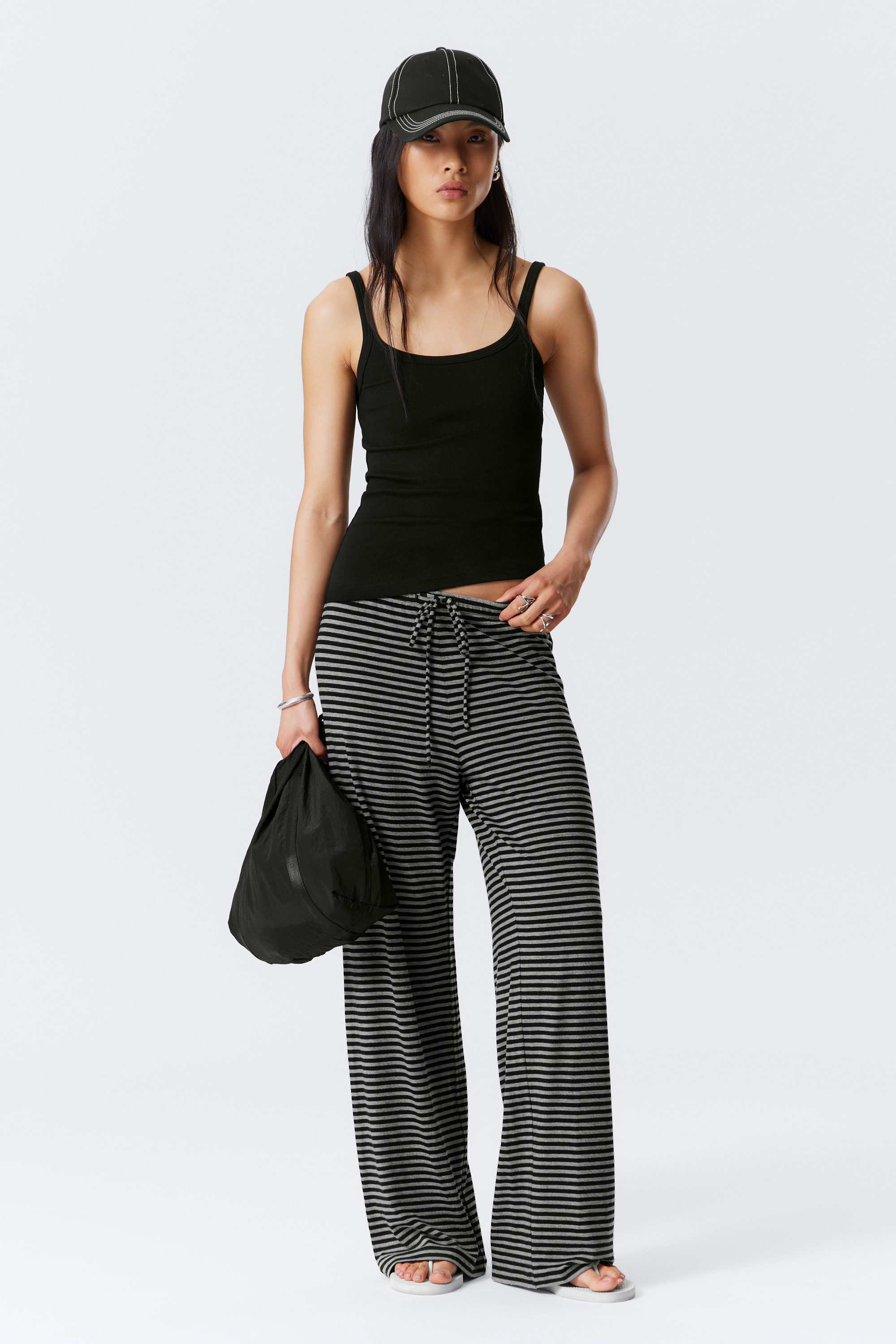 Wide-Leg Pull-On Lyocell Trousers