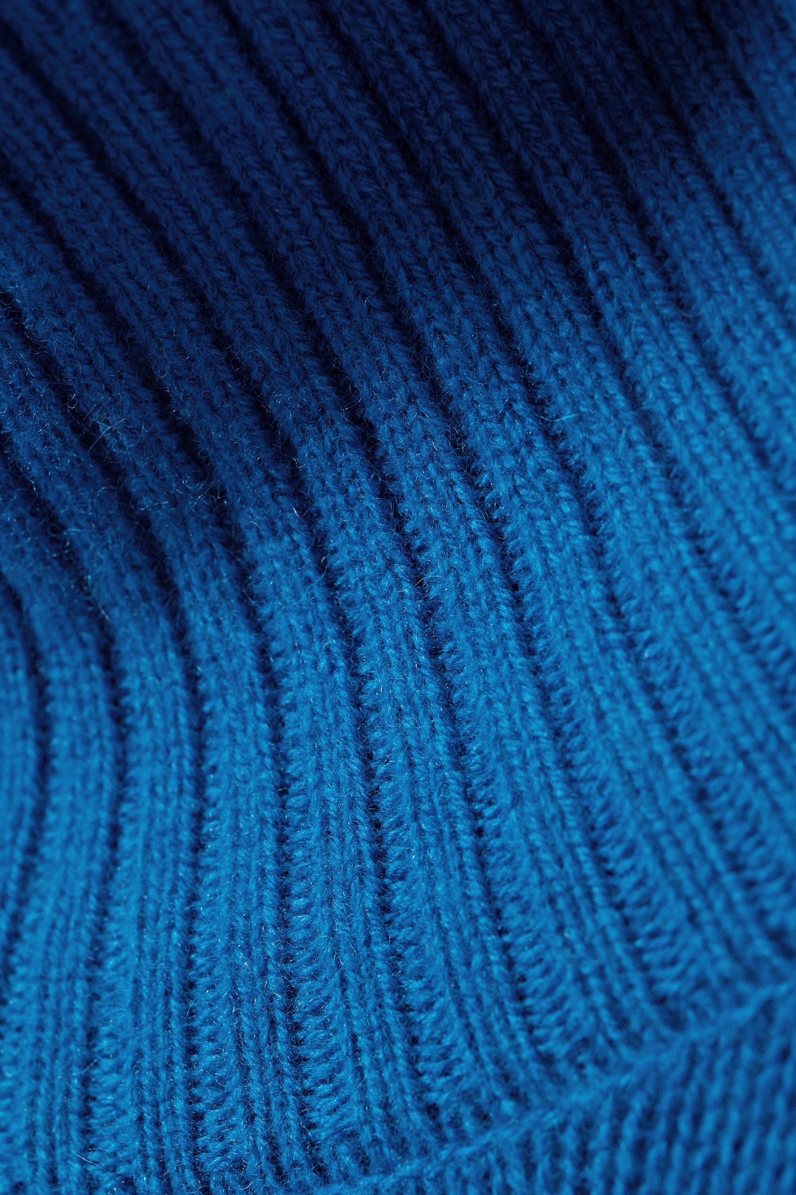 Bright Blue - Wool Turtleneck Sweater - 5