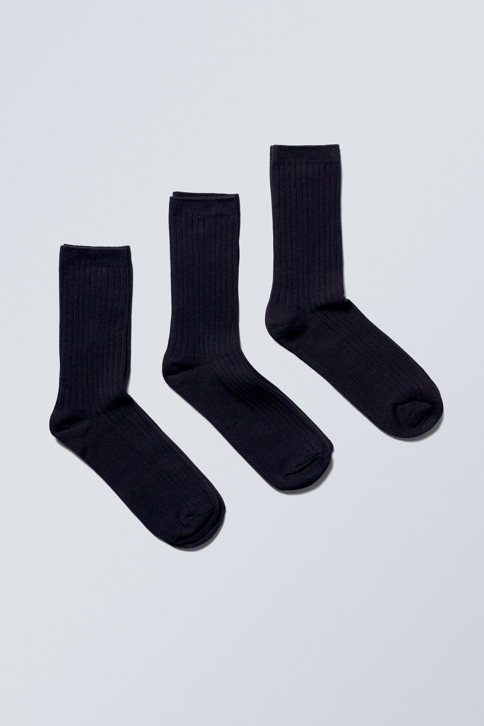 #000000 - 3pack Rib Socks