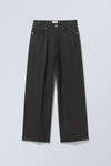 Black Pinstripe - Astro Baggy Suit Trousers - 1